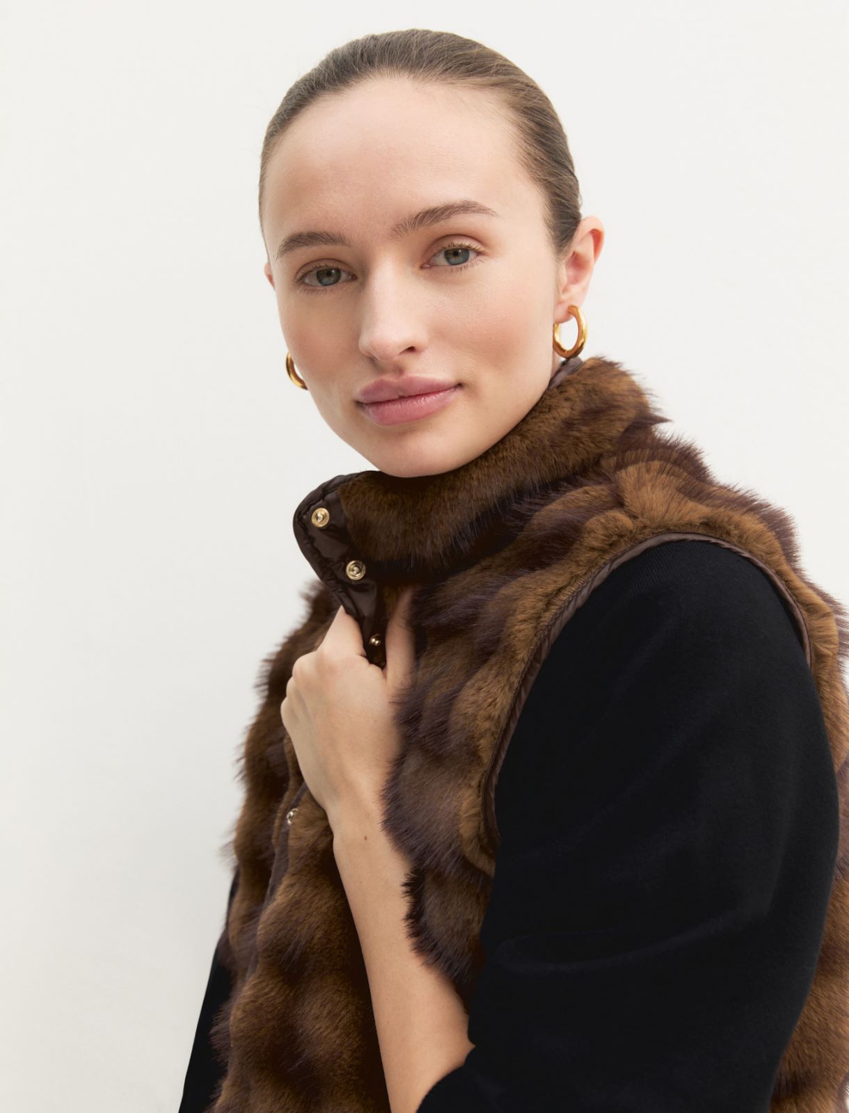 Gilet lungo in jersey - COGNAC - Emme - 7