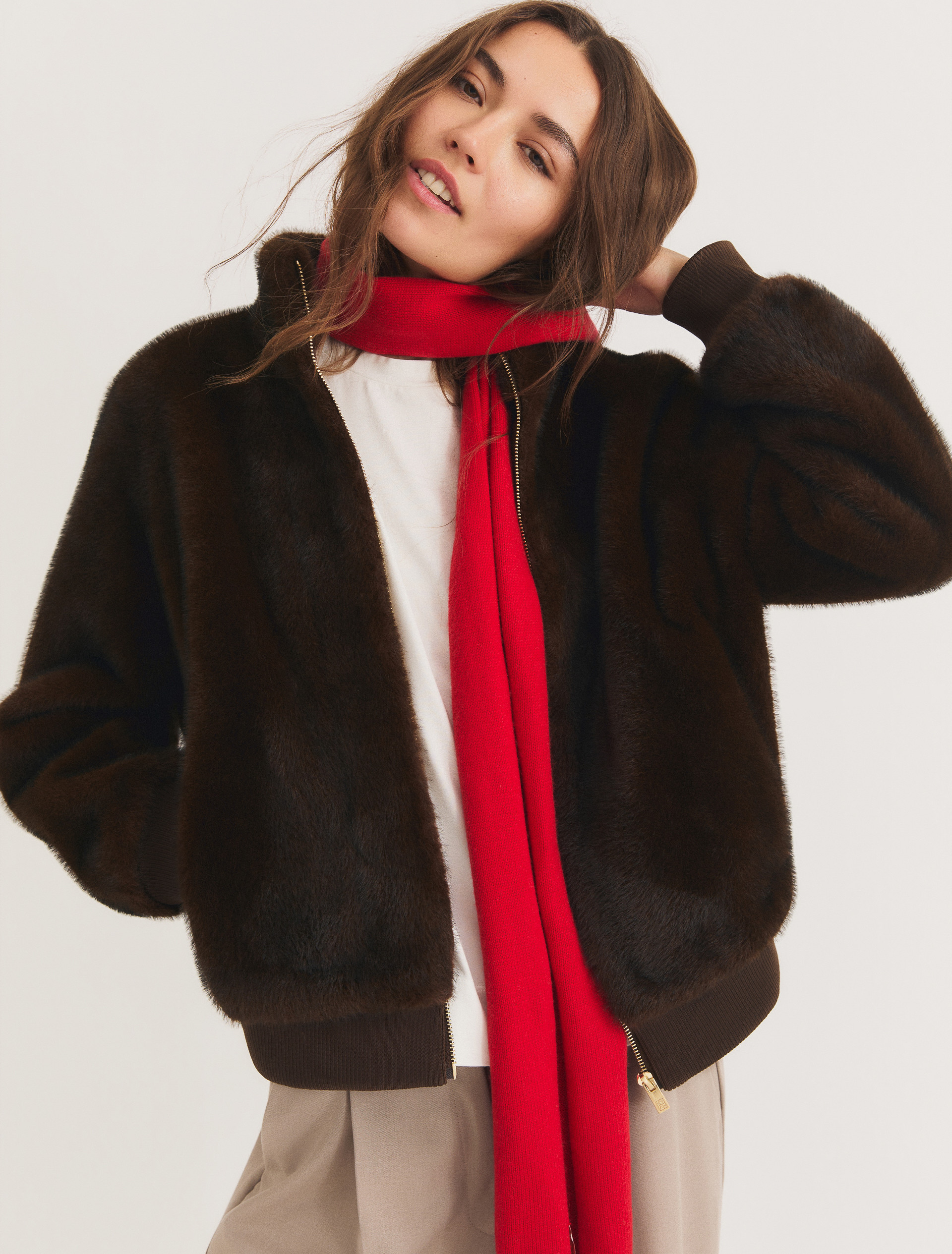Bomber in tessuto furry - TESTA DI MORO - Emme - 4