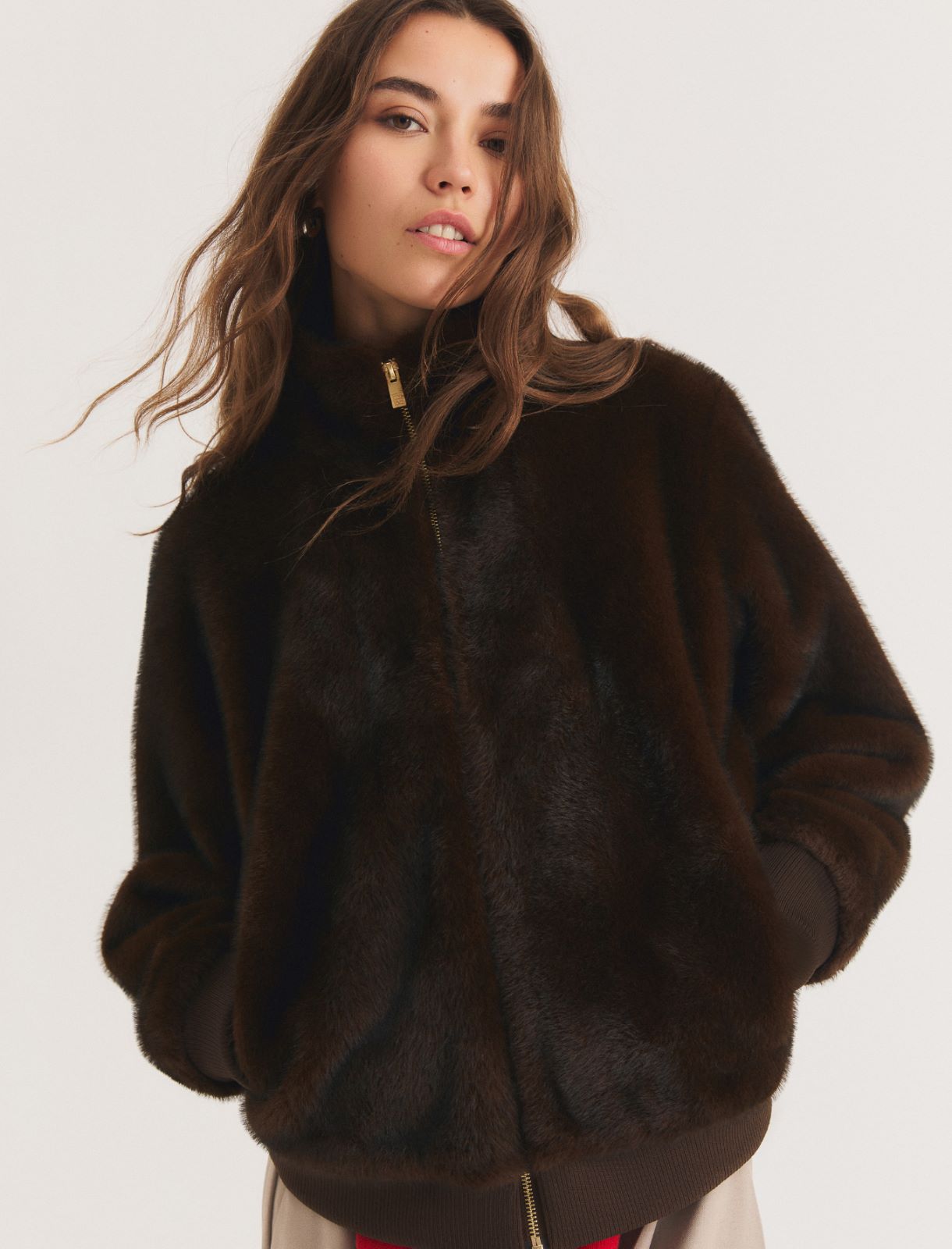 Bomber in tessuto furry - TESTA DI MORO - Emme - 5