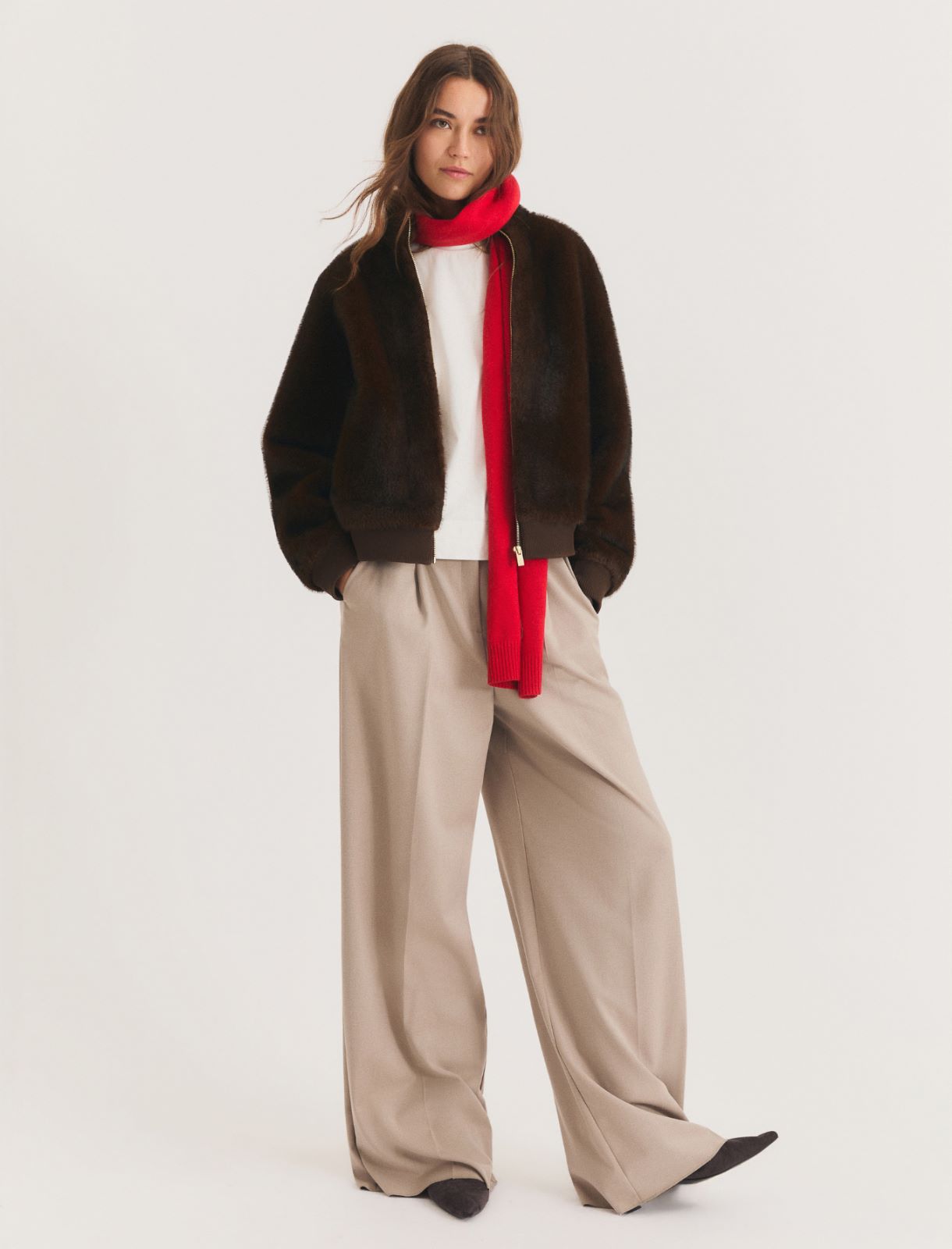 Bomber in tessuto furry - TESTA DI MORO - Emme