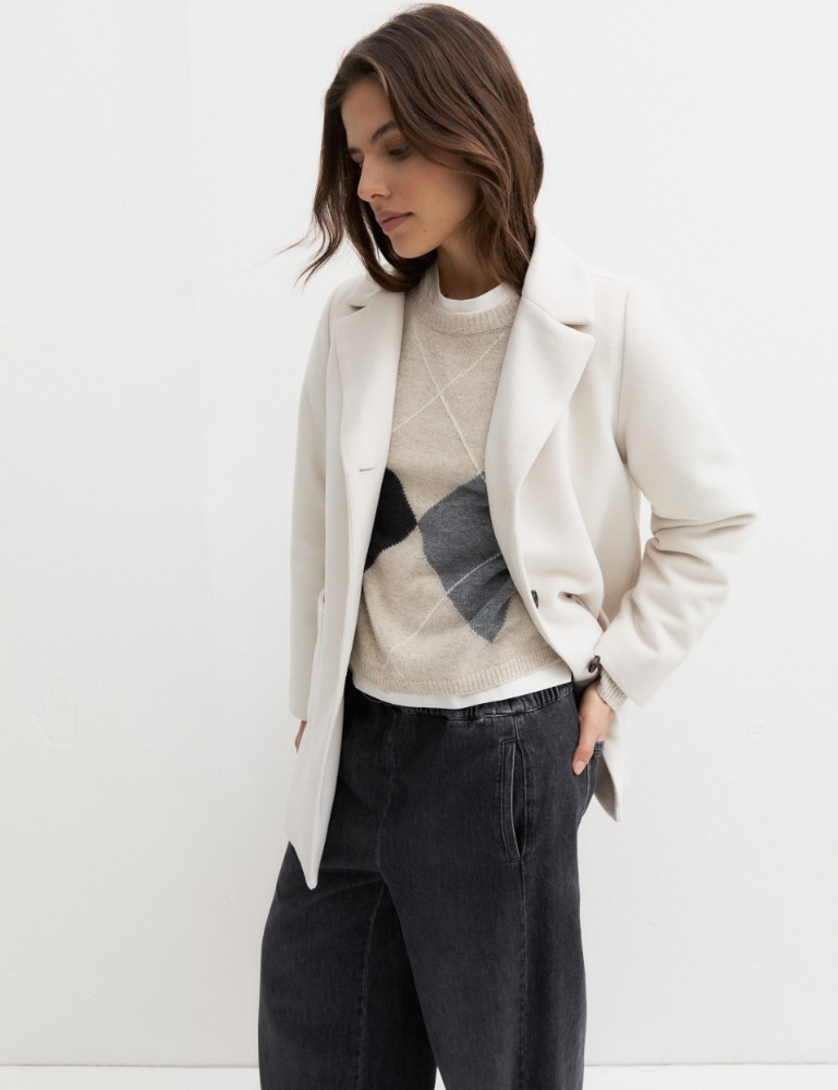 Long padded coat - CREAM