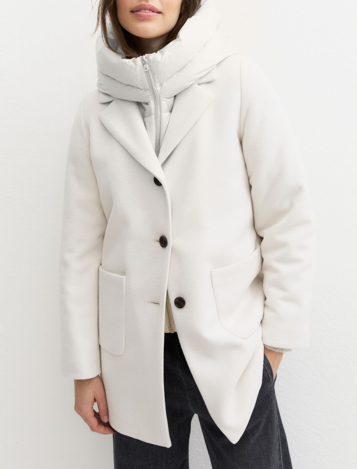 Long padded coat - CREAM - Emme - 5
