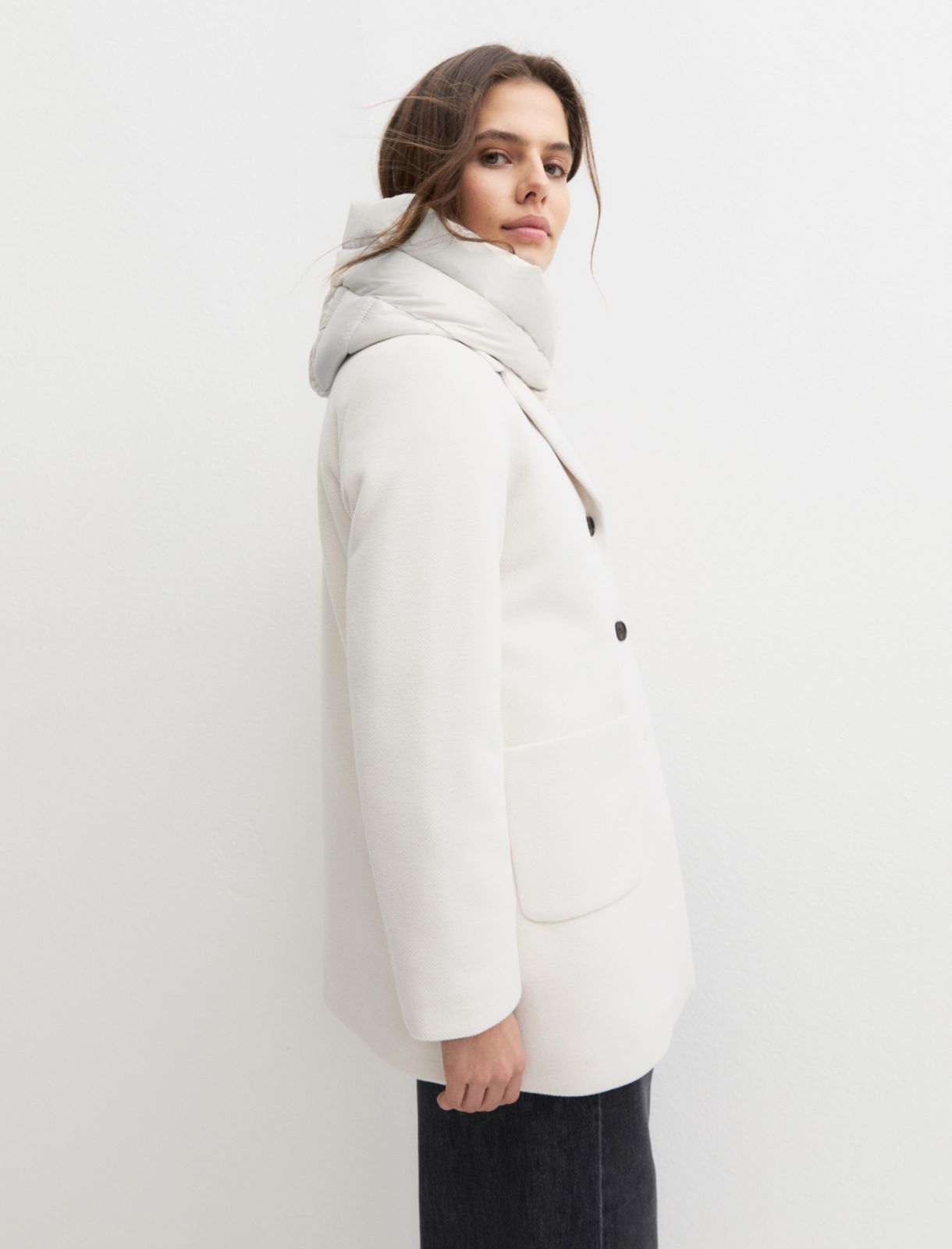 Long padded coat - CREAM - Emme - 7