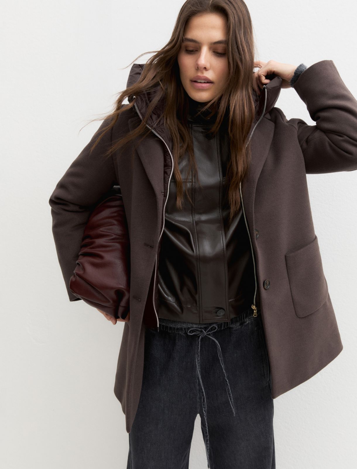 Long padded coat - BROWN - Emme - 3