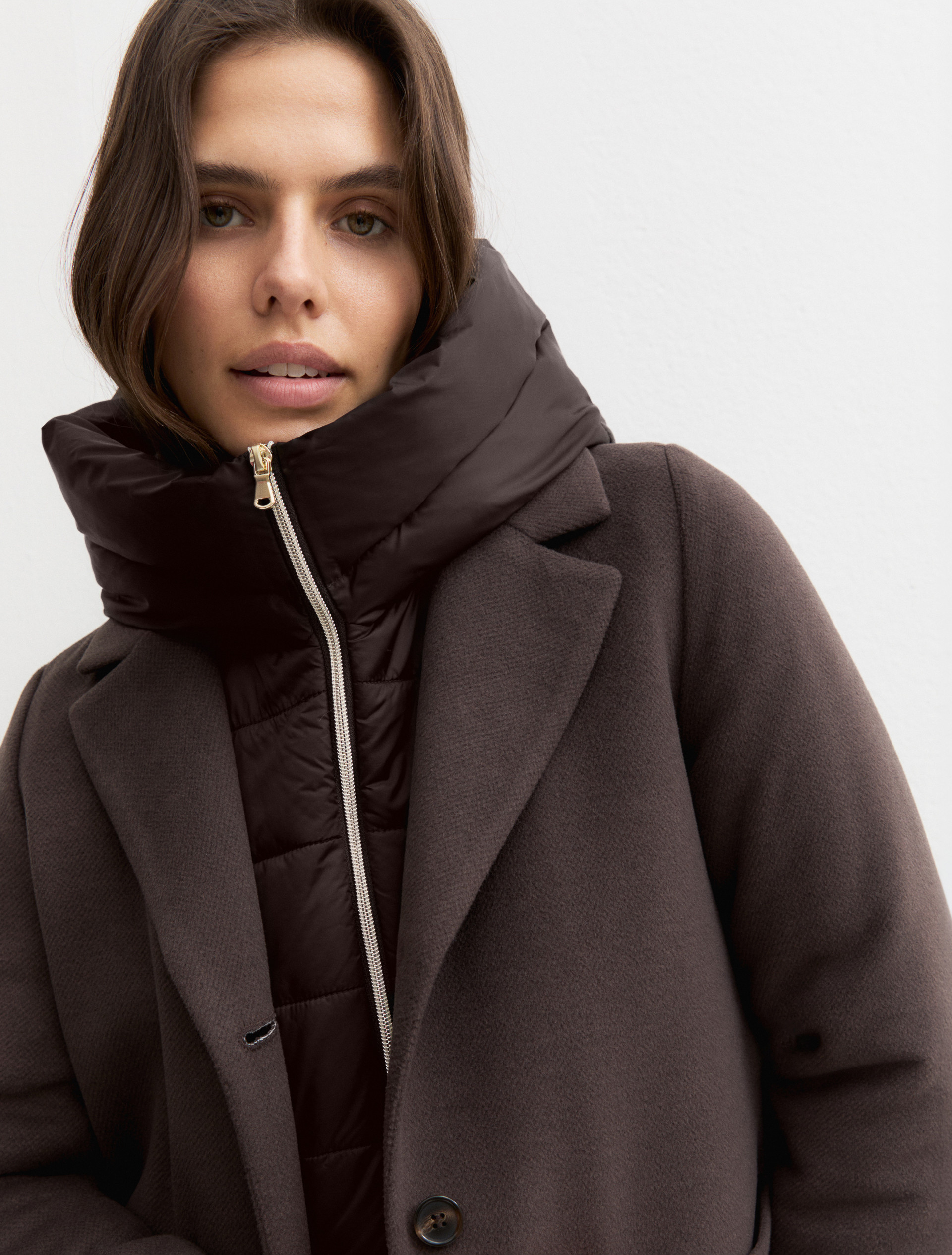 Long padded coat - BROWN - Emme - 5