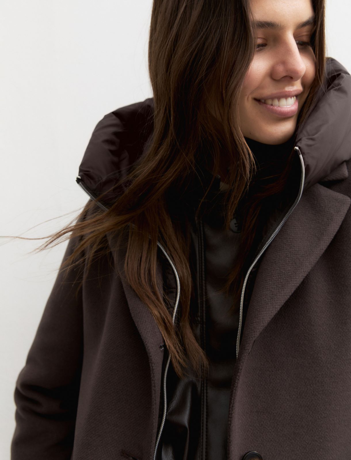 Long padded coat - BROWN - Emme - 7