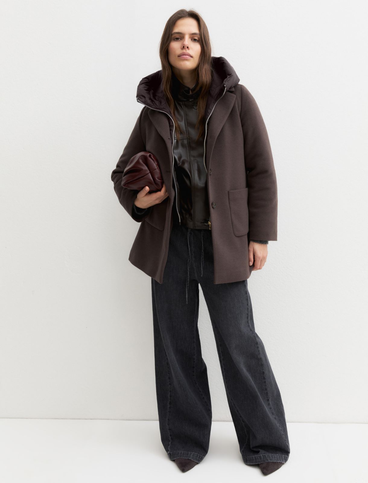 Long padded coat - BROWN - Emme