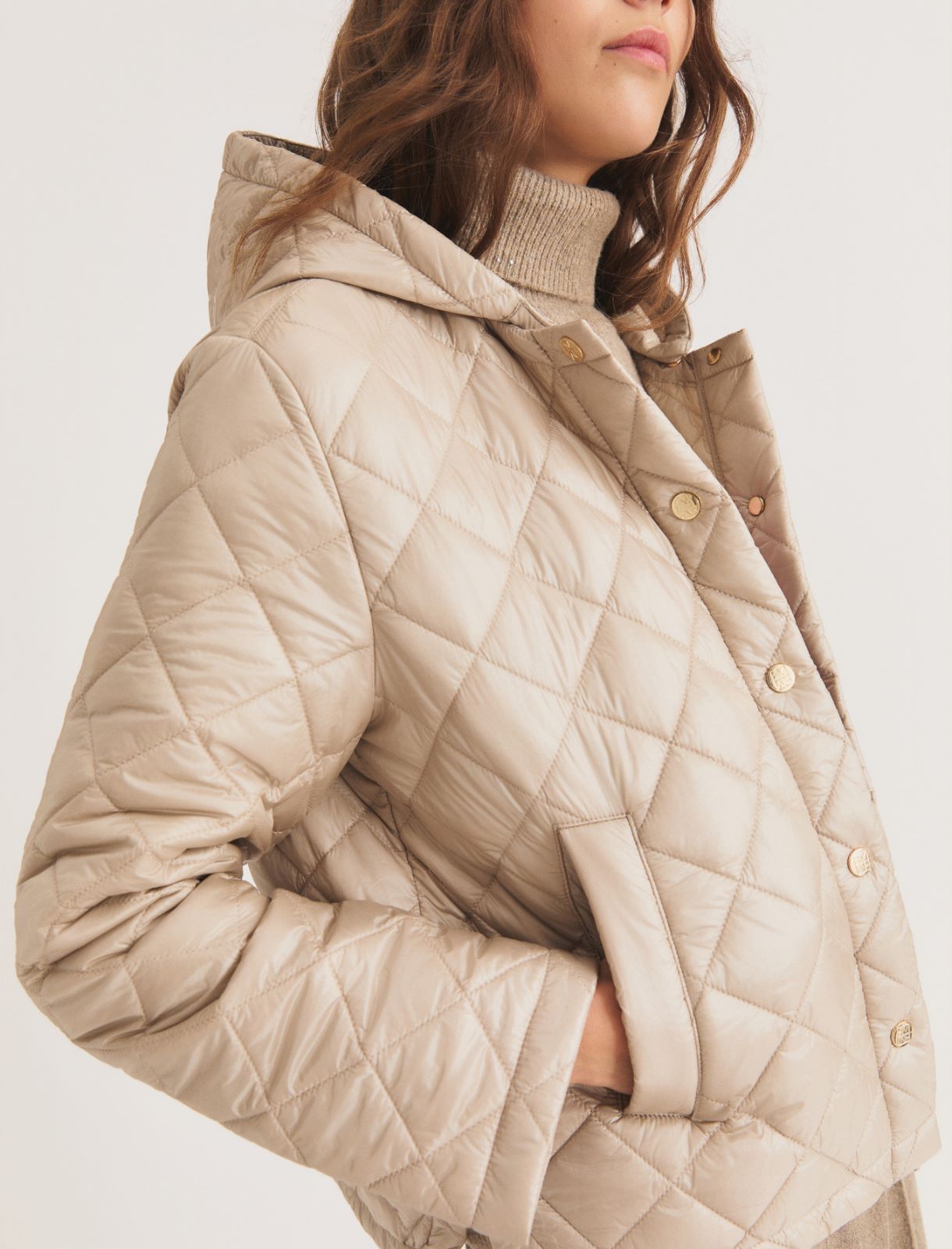 Water-repellent quilted jacket - SAND - Emme - 5