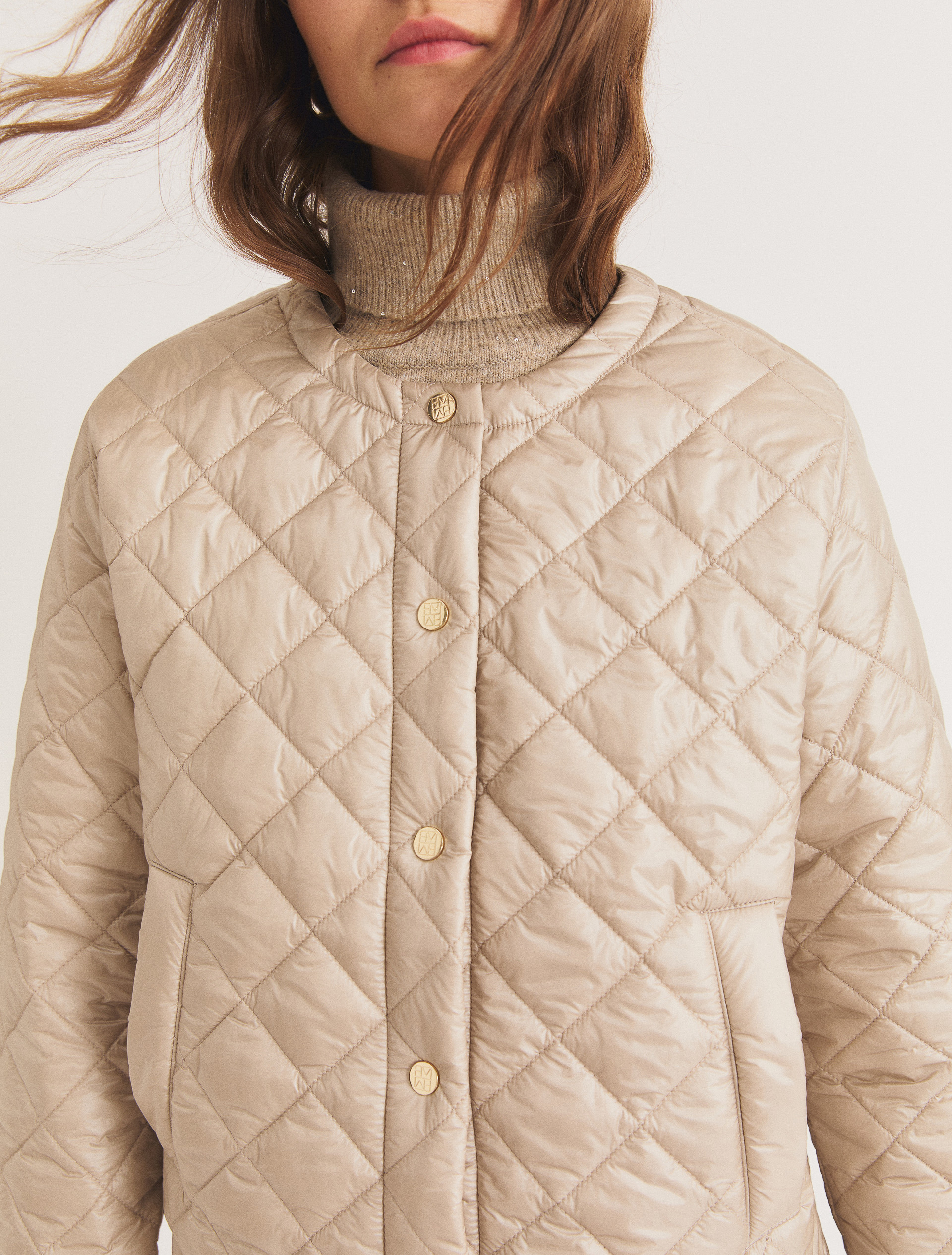 Water-repellent quilted jacket - SAND - Emme - 7