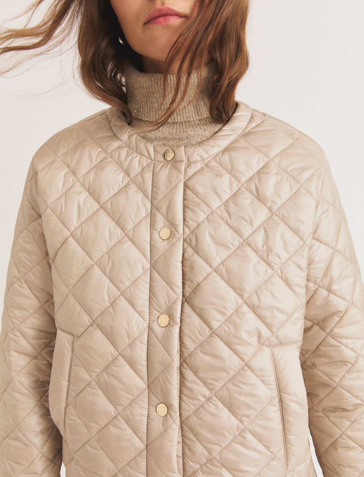 Water-repellent quilted jacket - SAND - Emme - 7