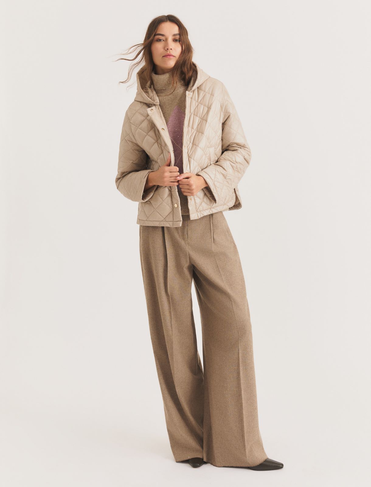 Water-repellent quilted jacket - SAND - Emme