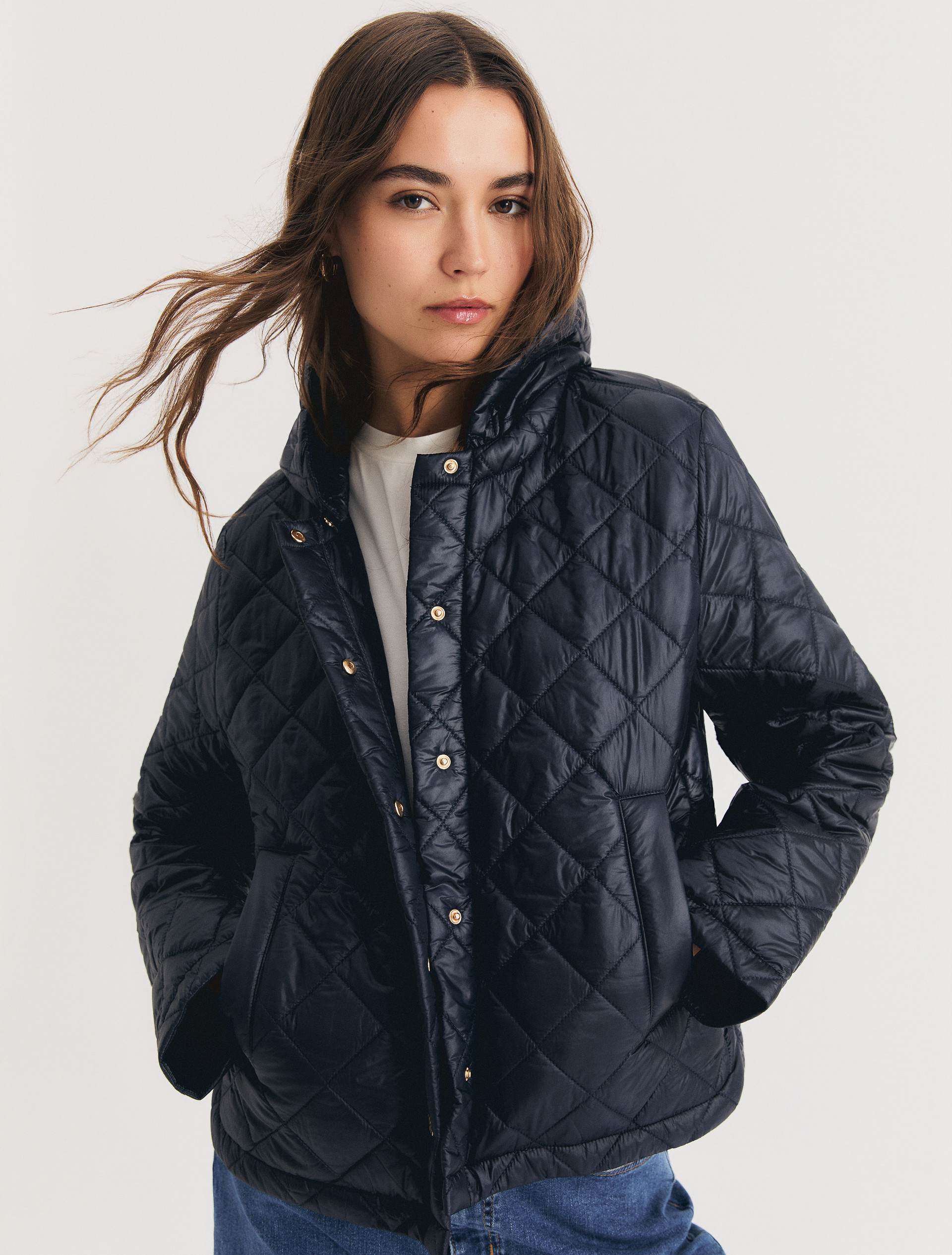 Water-repellent quilted jacket - NAVY - Emme - 3