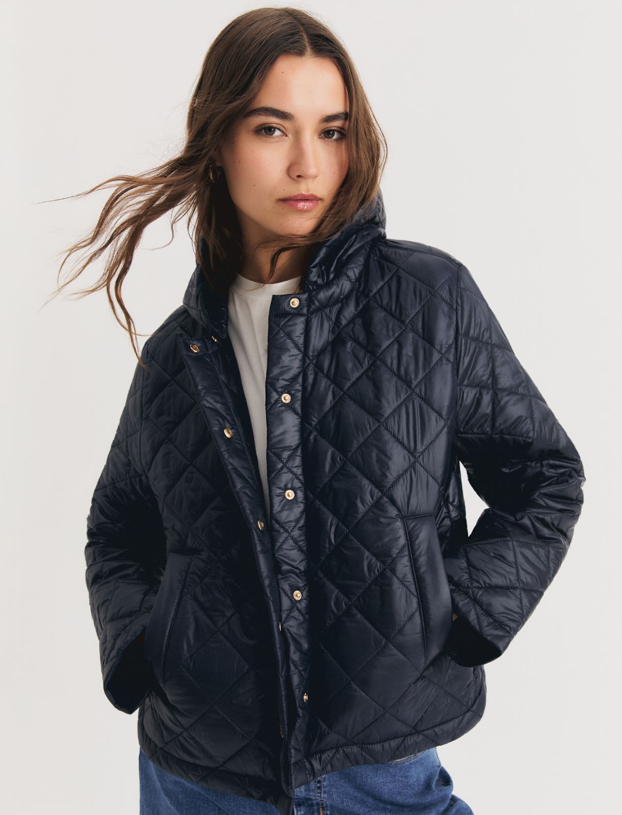 Water-repellent quilted jacket - NAVY - Emme - 3
