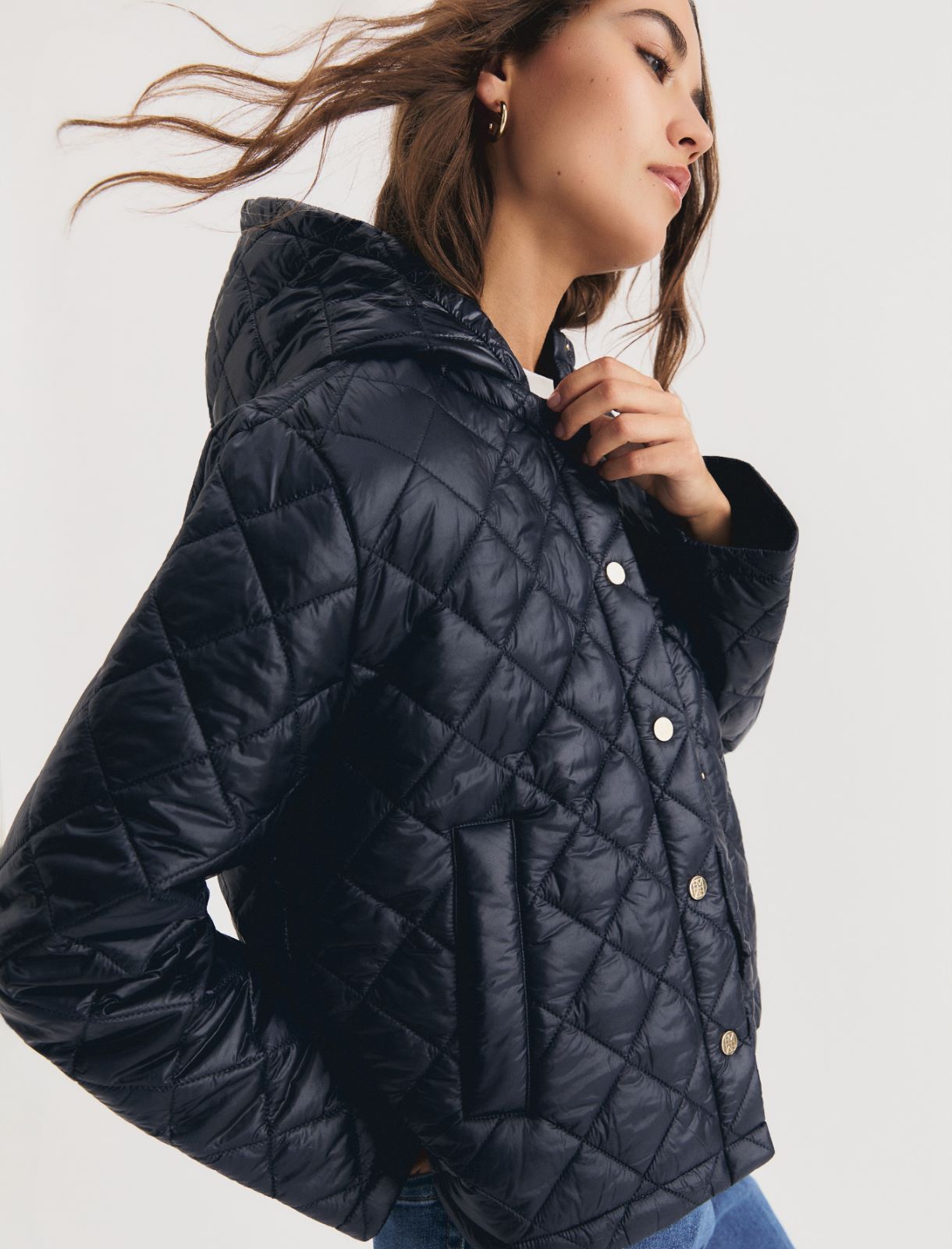 Water-repellent quilted jacket - NAVY - Emme - 5