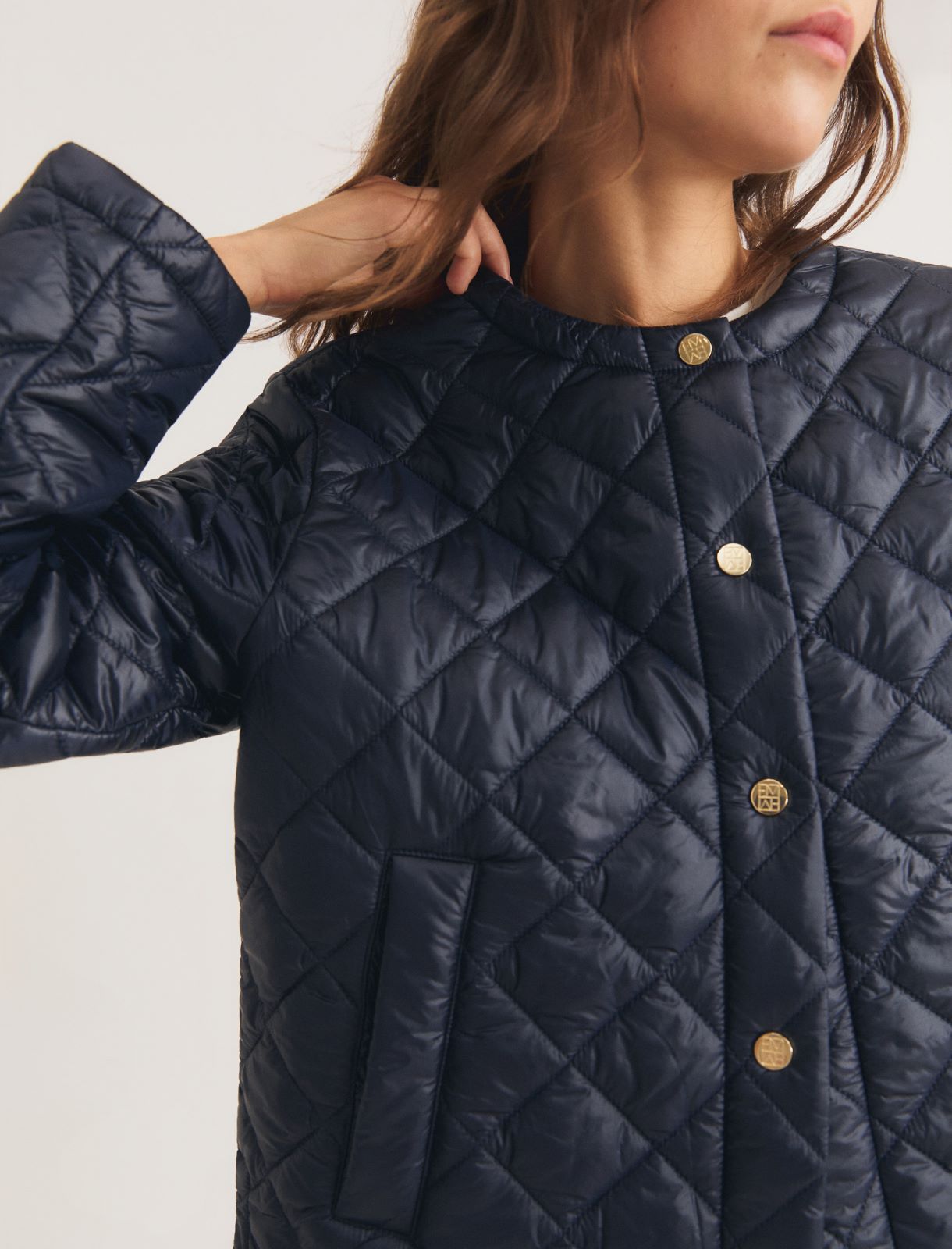 Water-repellent quilted jacket - NAVY - Emme - 7