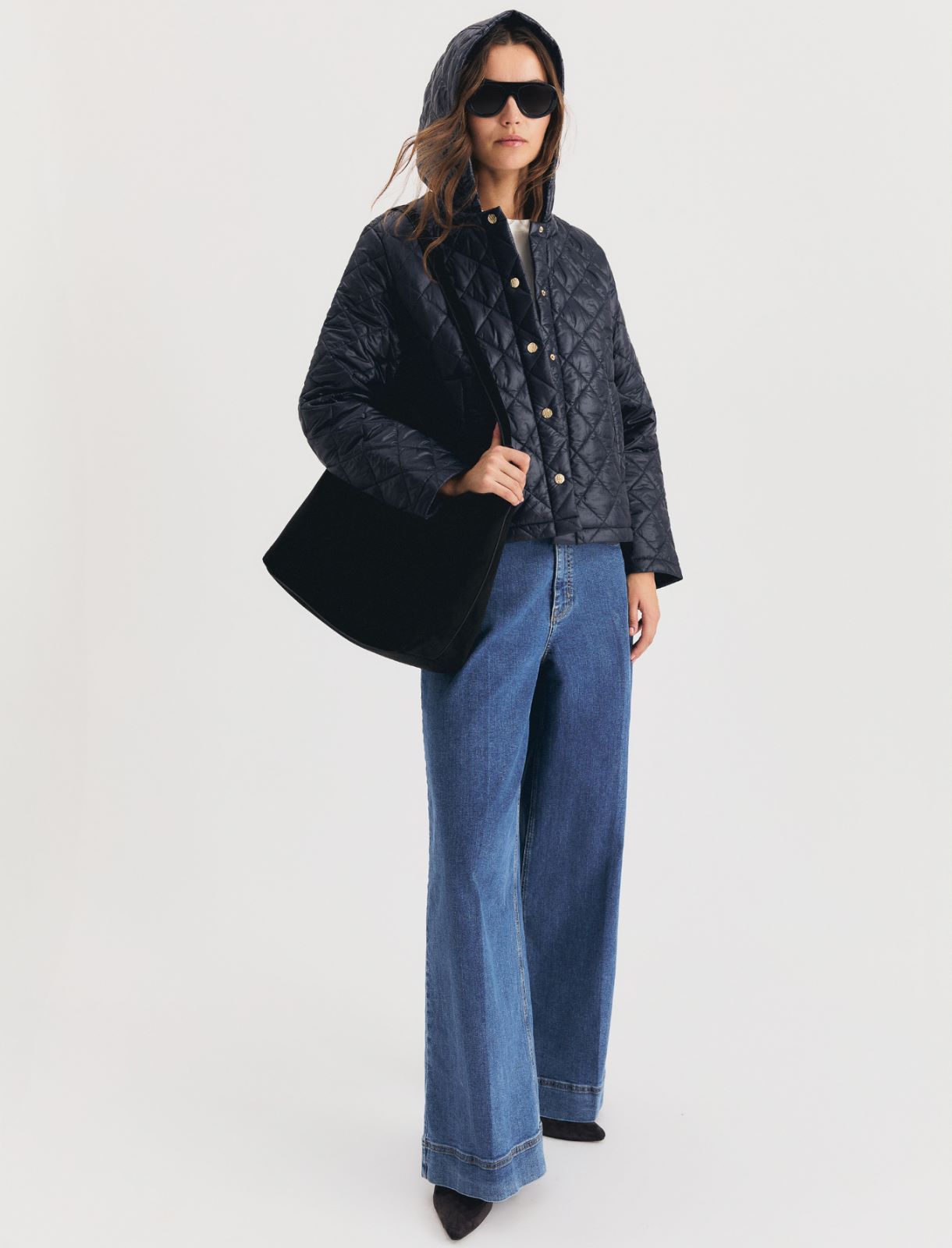 Water-repellent quilted jacket - NAVY - Emme
