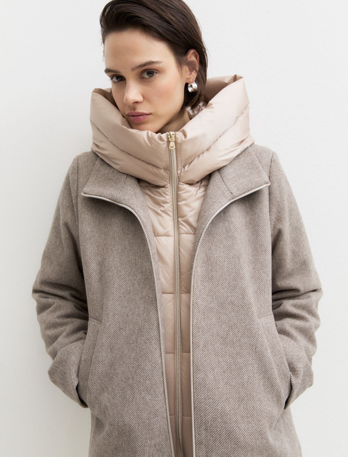 Hooded cloth jacket - SAND - Emme - 4