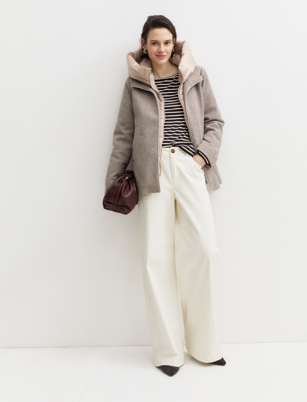 Hooded cloth jacket - SAND - Emme