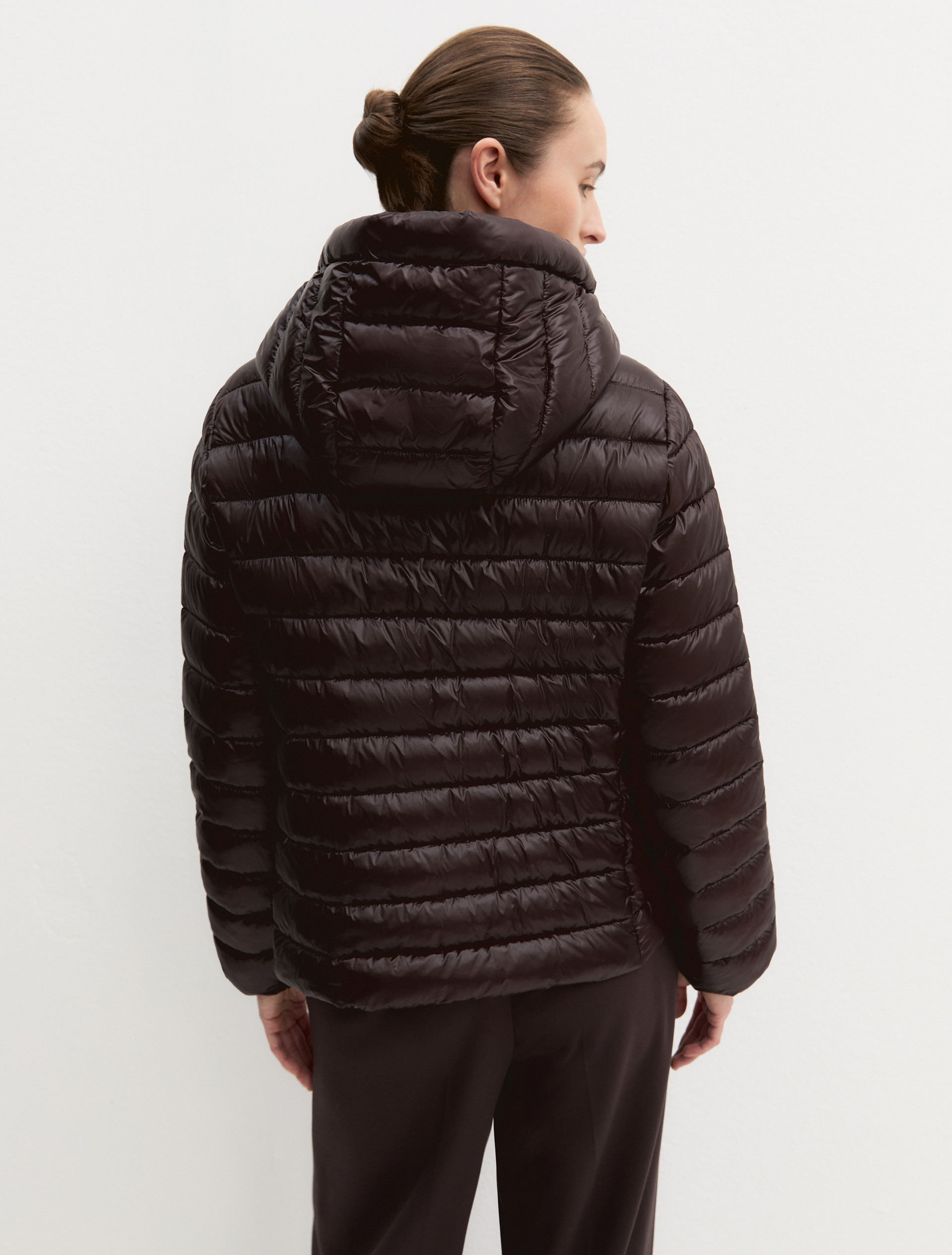 Water-repellent quilted down jacket - DARK BROWN - Emme - 2