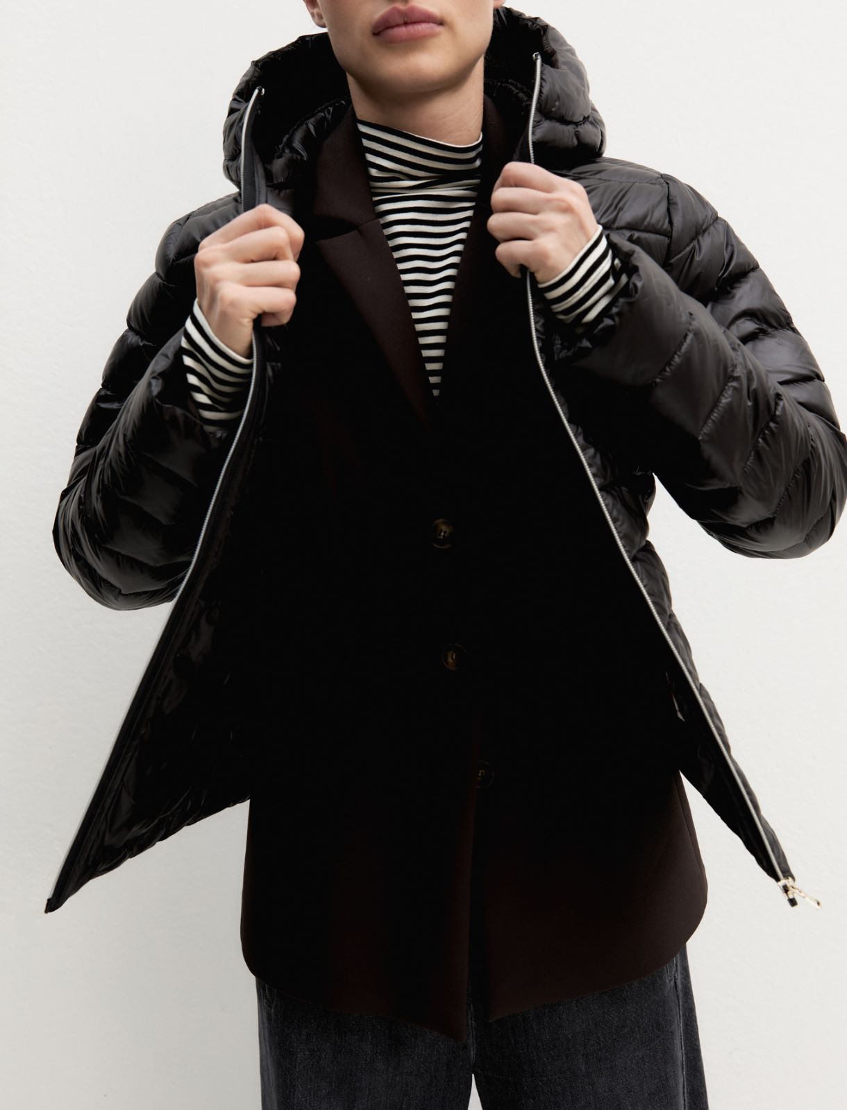 Water-repellent quilted down jacket - BLACK - Emme - 5
