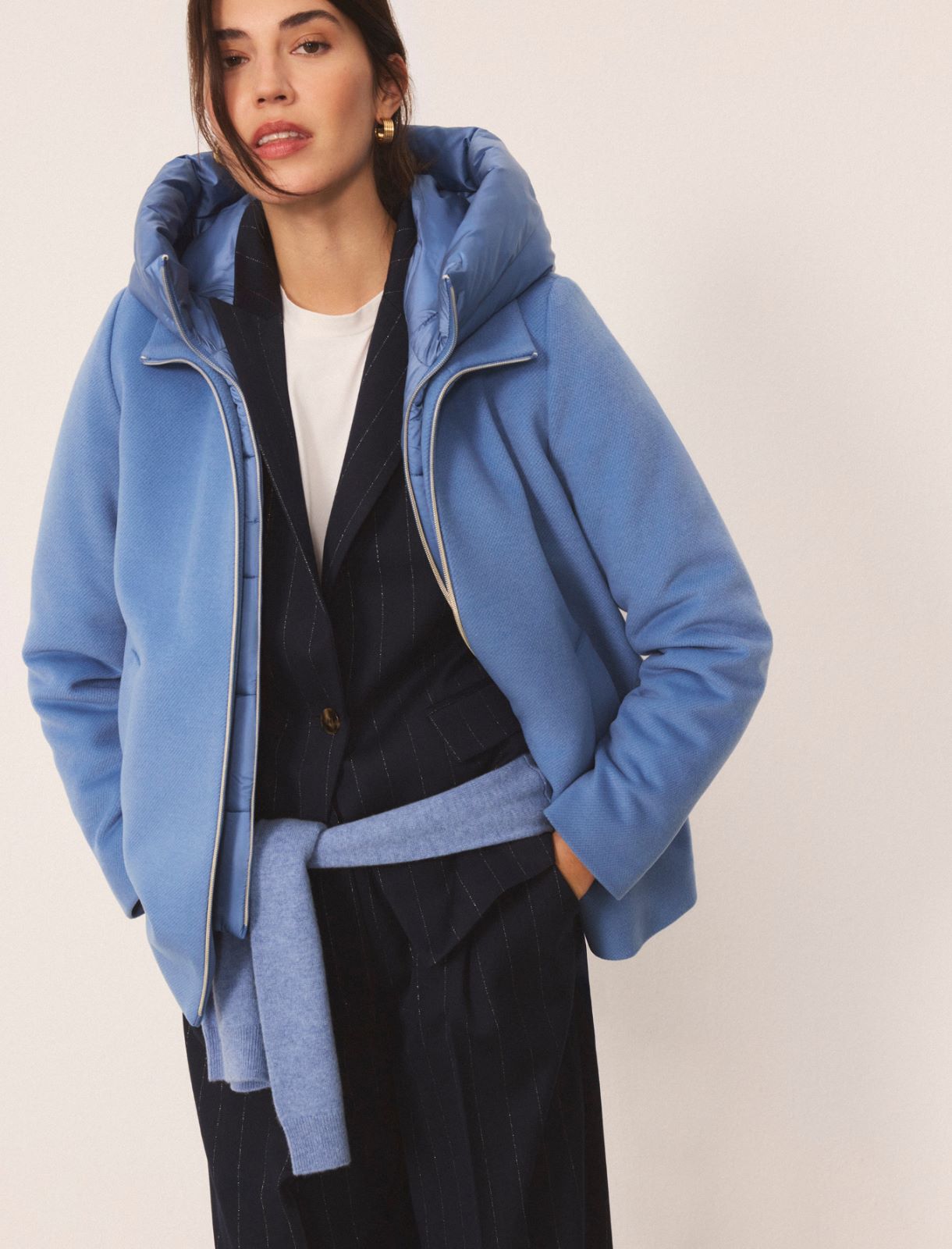 Padded soft-cloth jacket - SKY BLUE - Emme - 2
