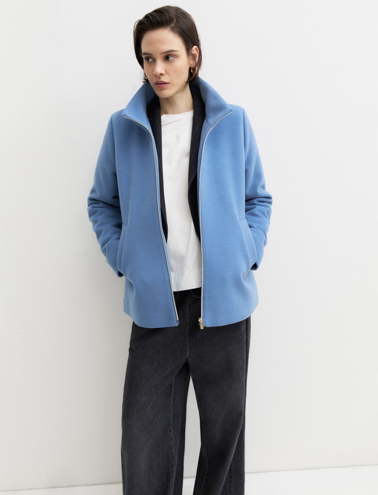 Padded soft-cloth jacket - SKY BLUE - Emme - 4