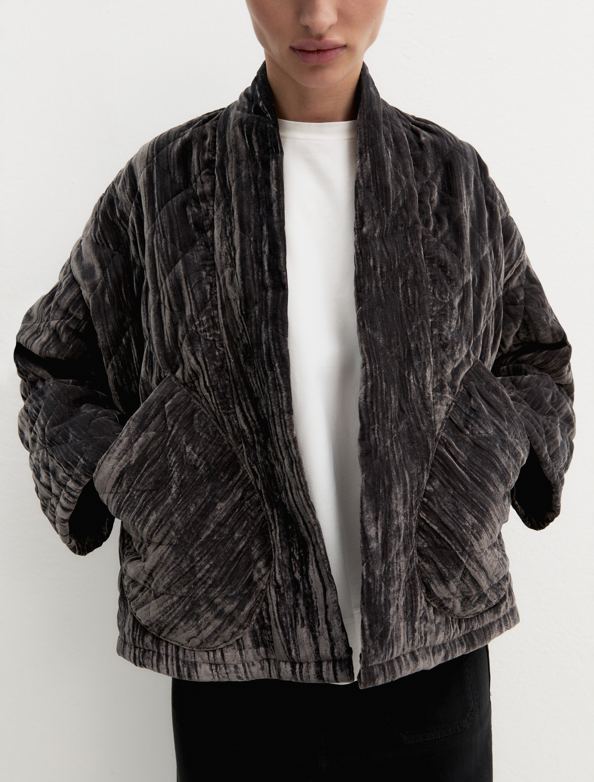 Chaqueta de terciopelo acolchado - GRIS OSCURO - Emme - 5