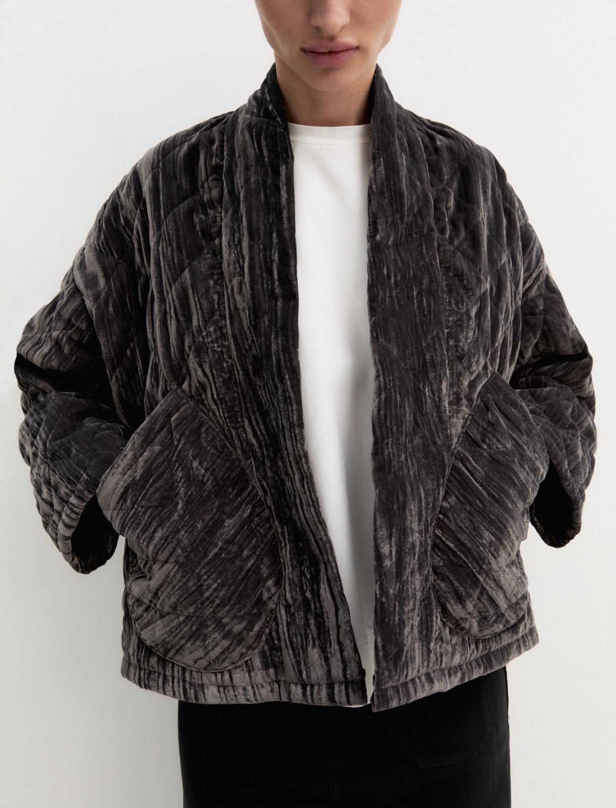 Chaqueta de terciopelo acolchado - GRIS OSCURO - Emme - 5