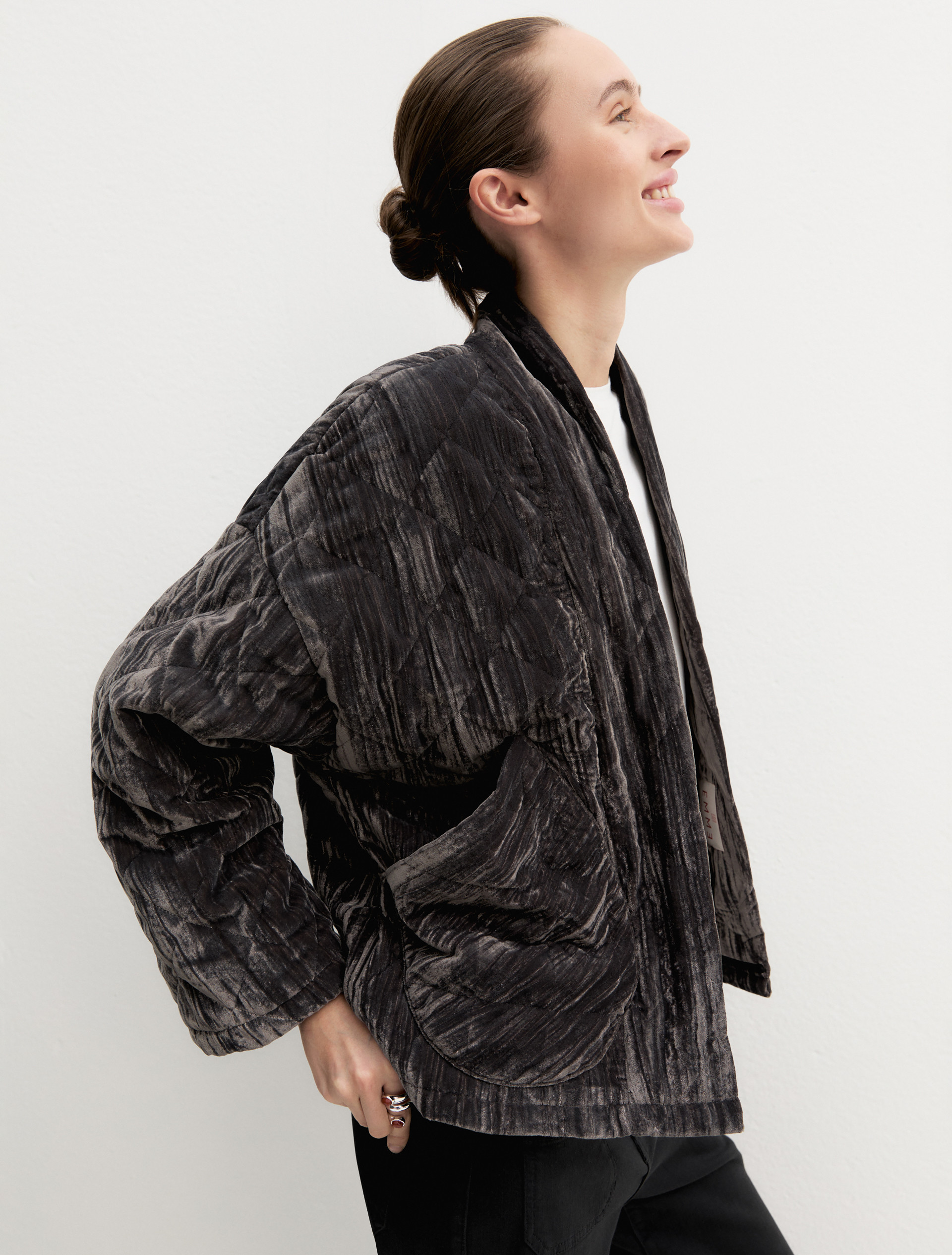 Chaqueta de terciopelo acolchado - GRIS OSCURO - Emme - 6