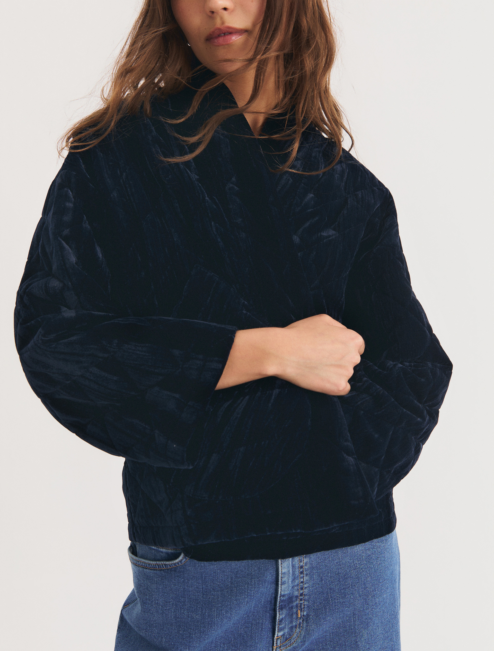 Quilted velvet jacket - OCEAN - Emme - 5
