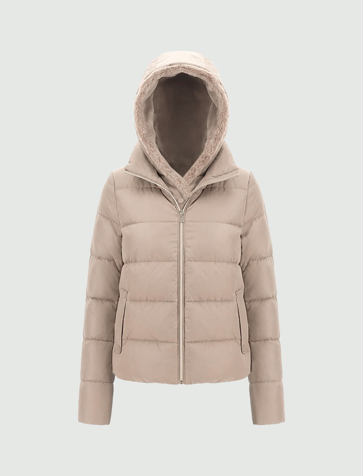 Cropped taffeta down jacket - SAND - Emme - 6