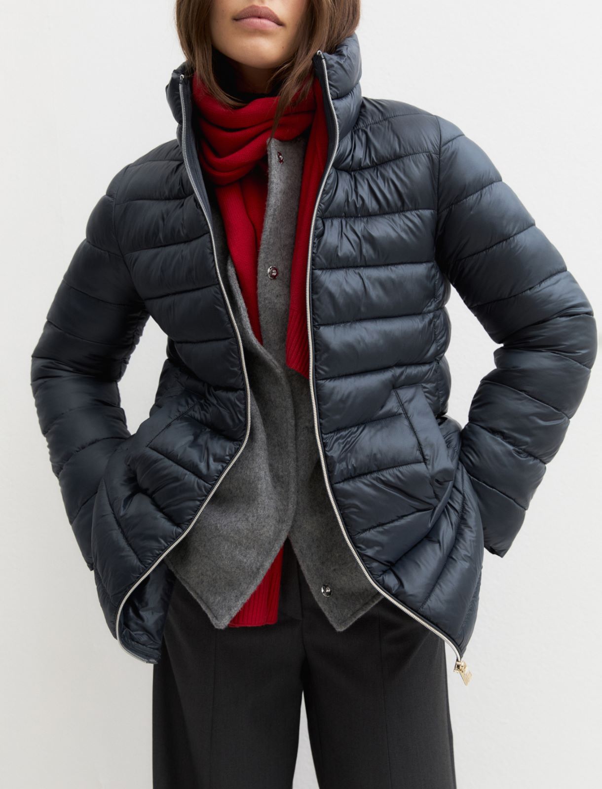 Long down jacket - GREY - Emme - 4