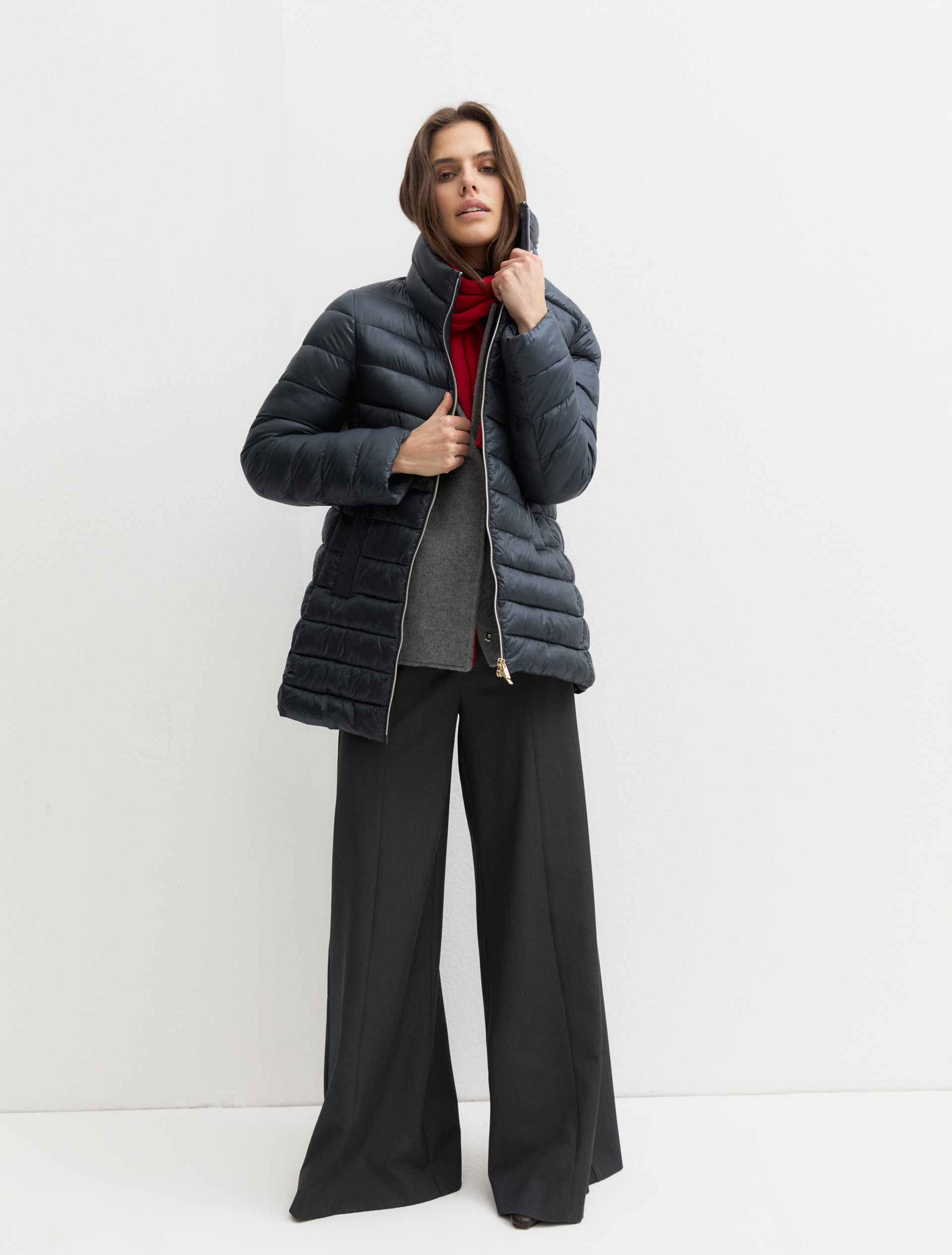 Long down jacket - GREY - Emme - 1