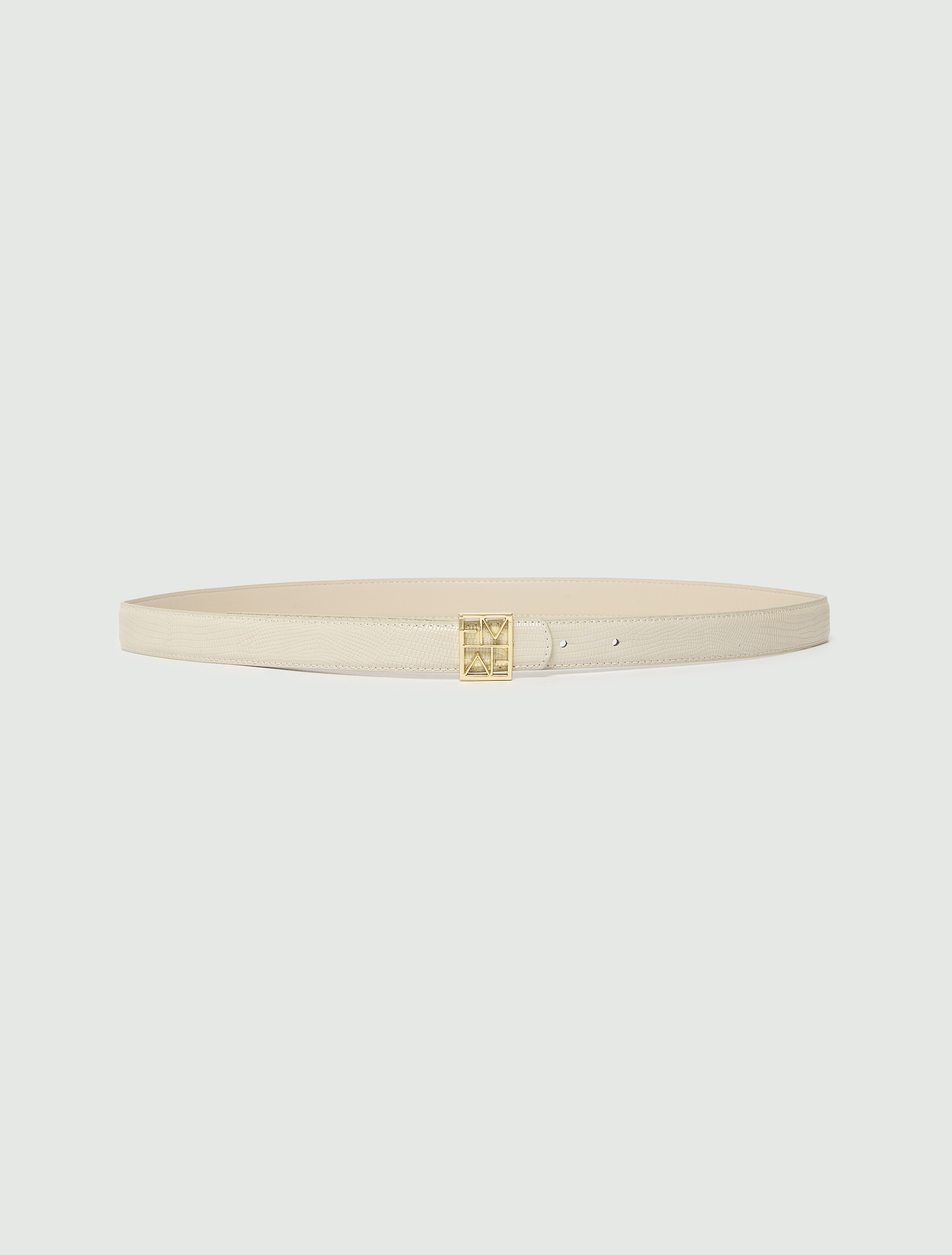 Reversible Emmegram buckle belt - CREAM - Emme - 2