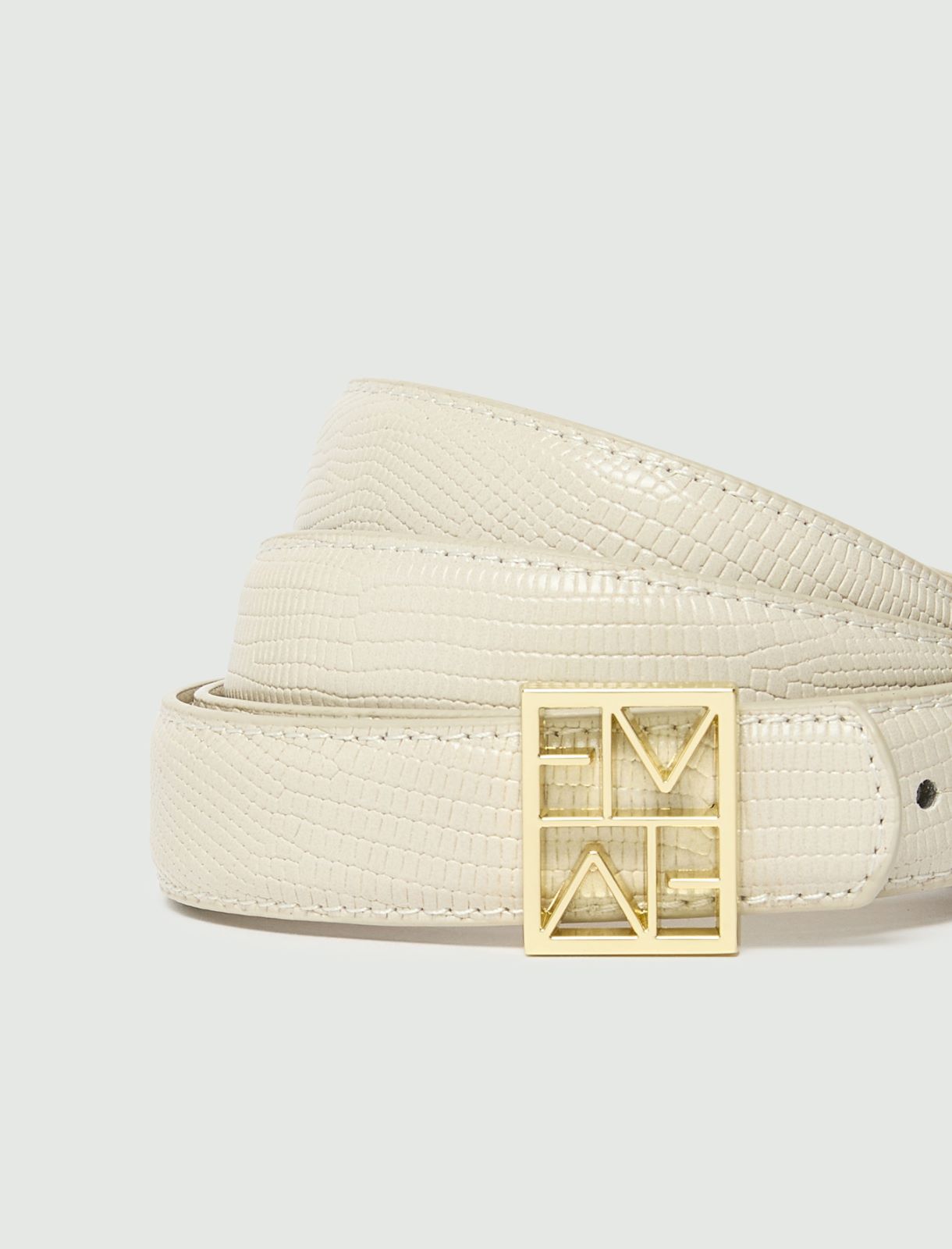 Reversible Emmegram buckle belt - CREAM - Emme - 3