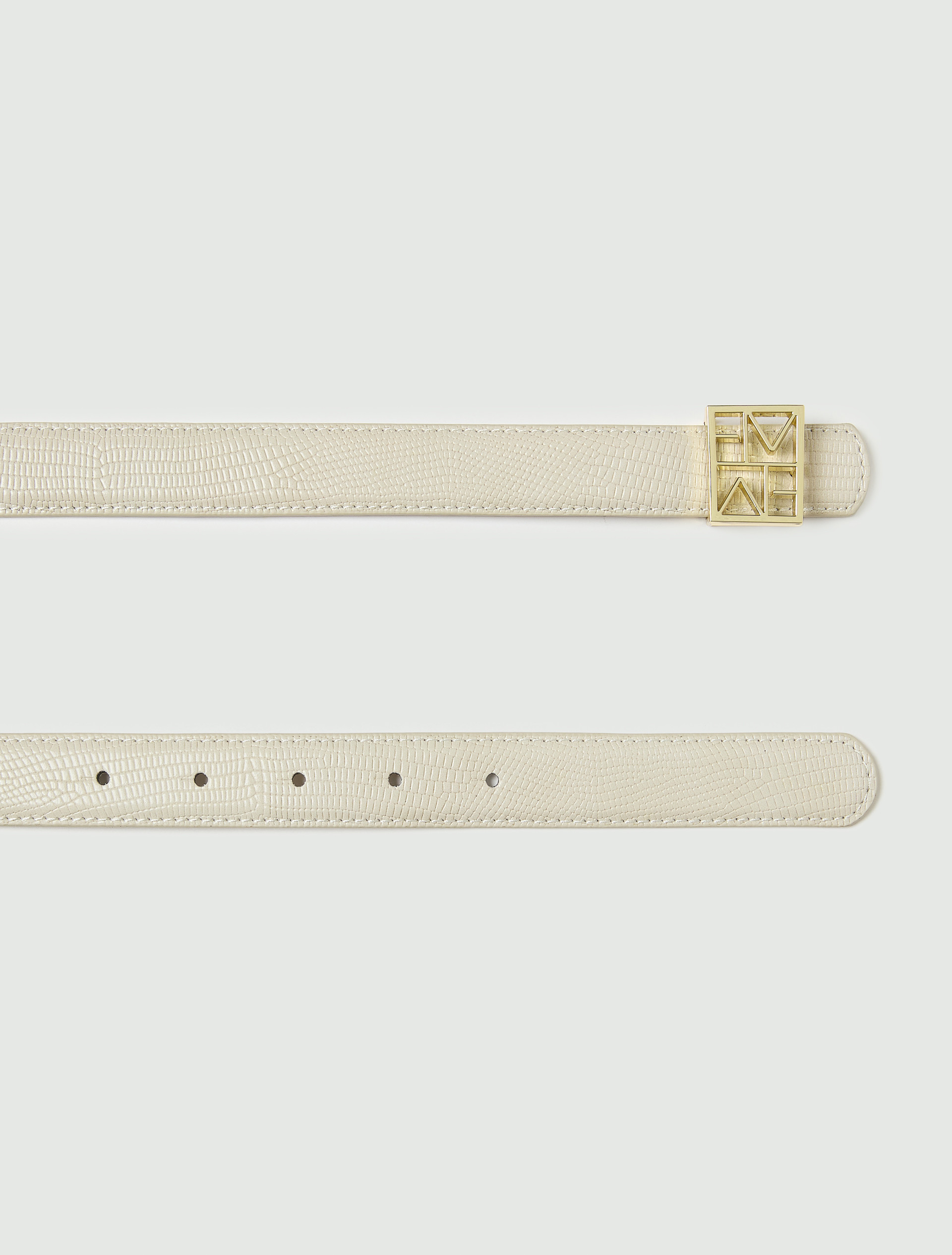 Reversible Emmegram buckle belt - CREAM - Emme - 4