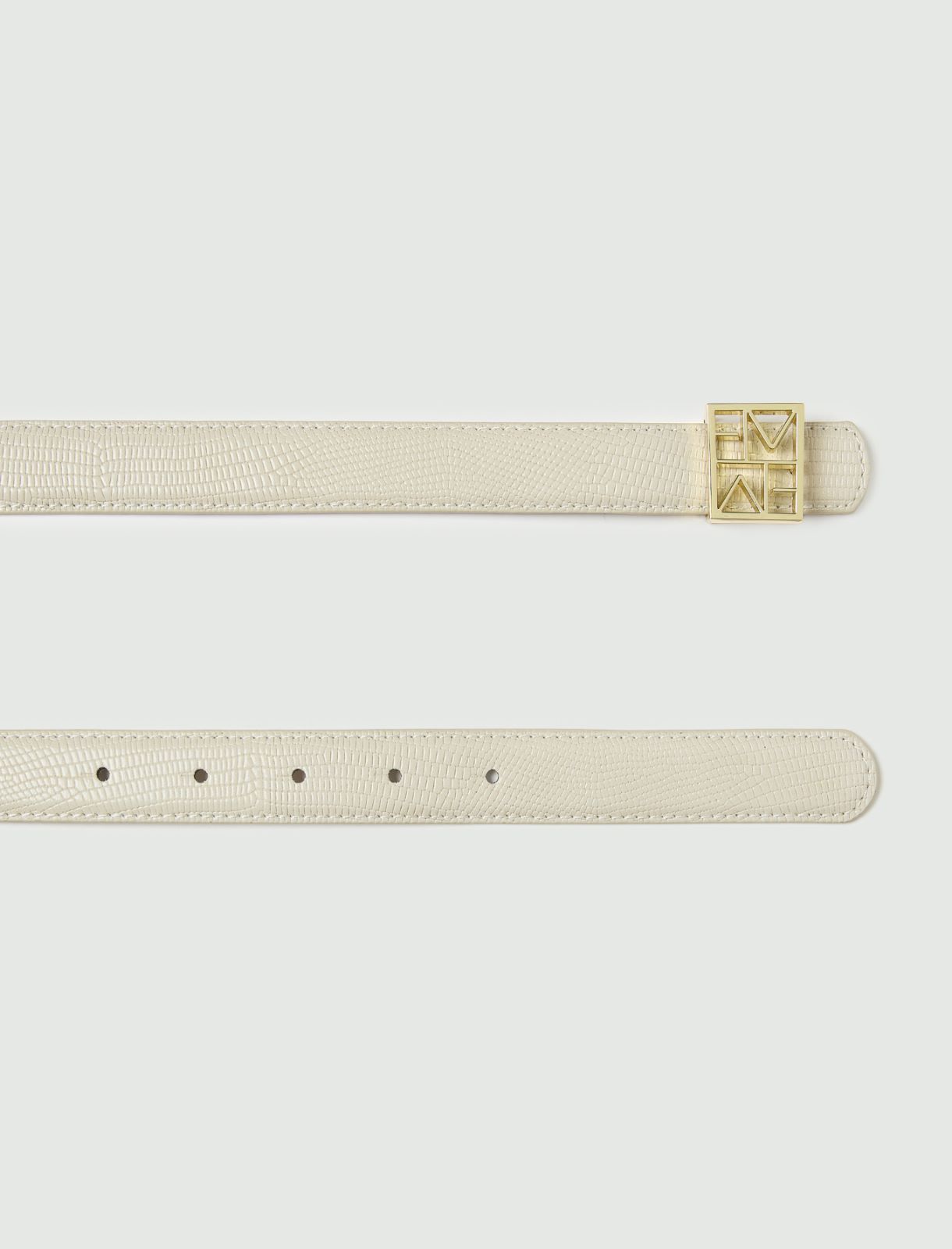 Reversible Emmegram buckle belt - CREAM - Emme - 4