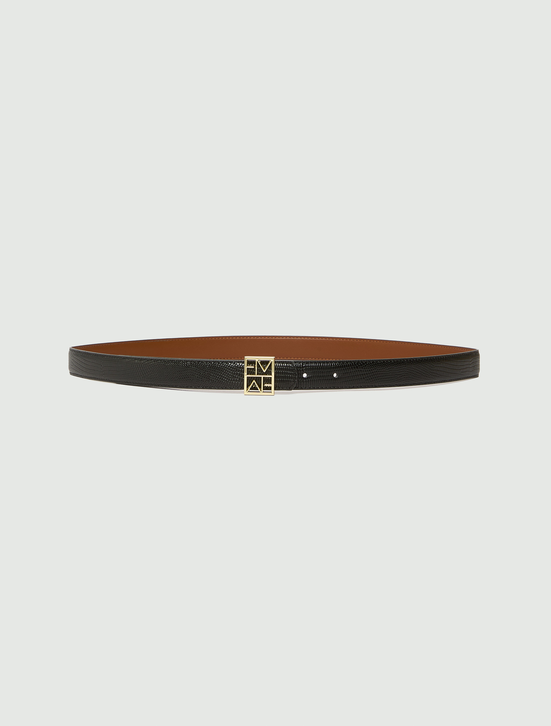 Reversible Emmegram buckle belt - BLACK - Emme - 2