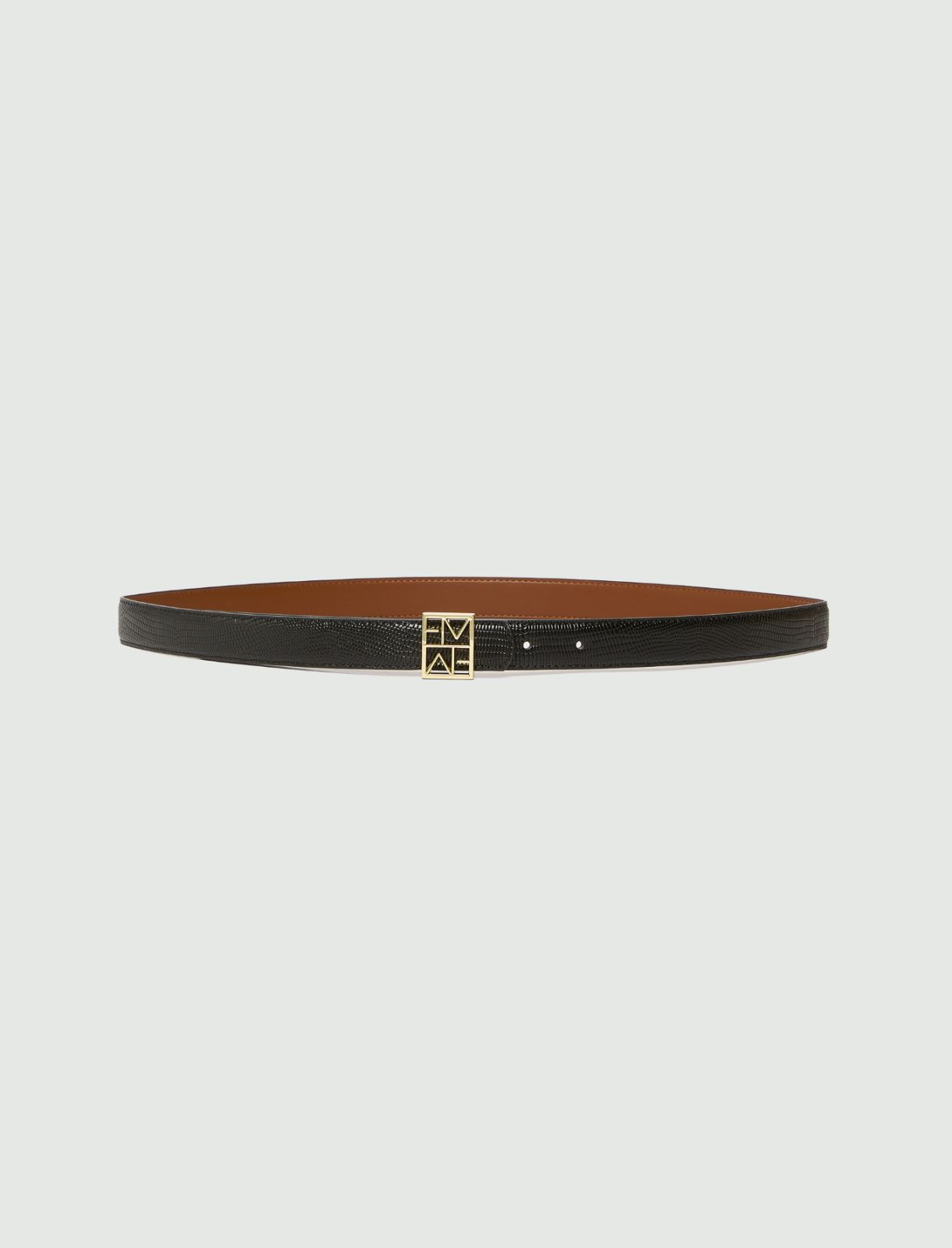 Reversible Emmegram buckle belt - BLACK - Emme - 2
