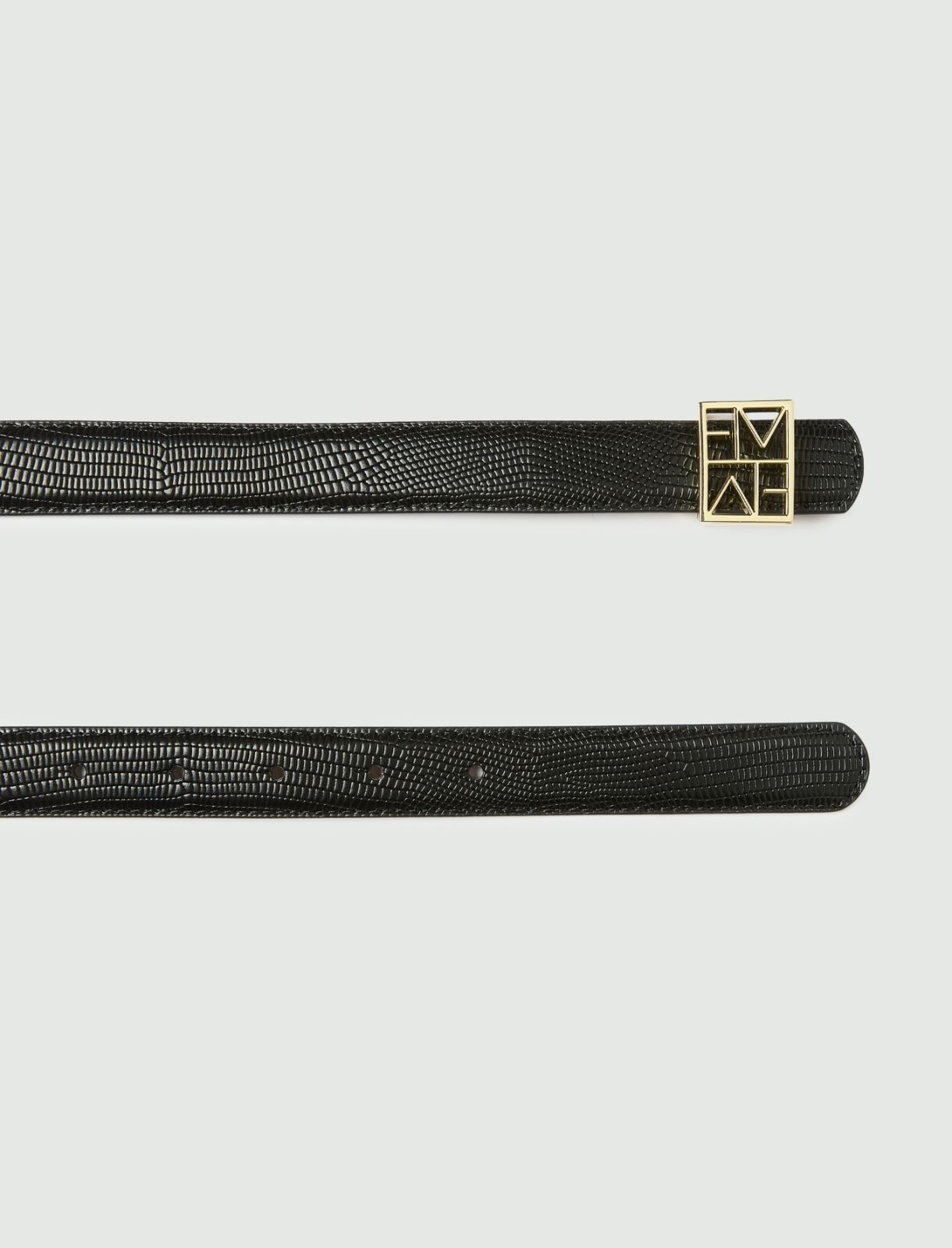 Reversible Emmegram buckle belt - BLACK - Emme - 4