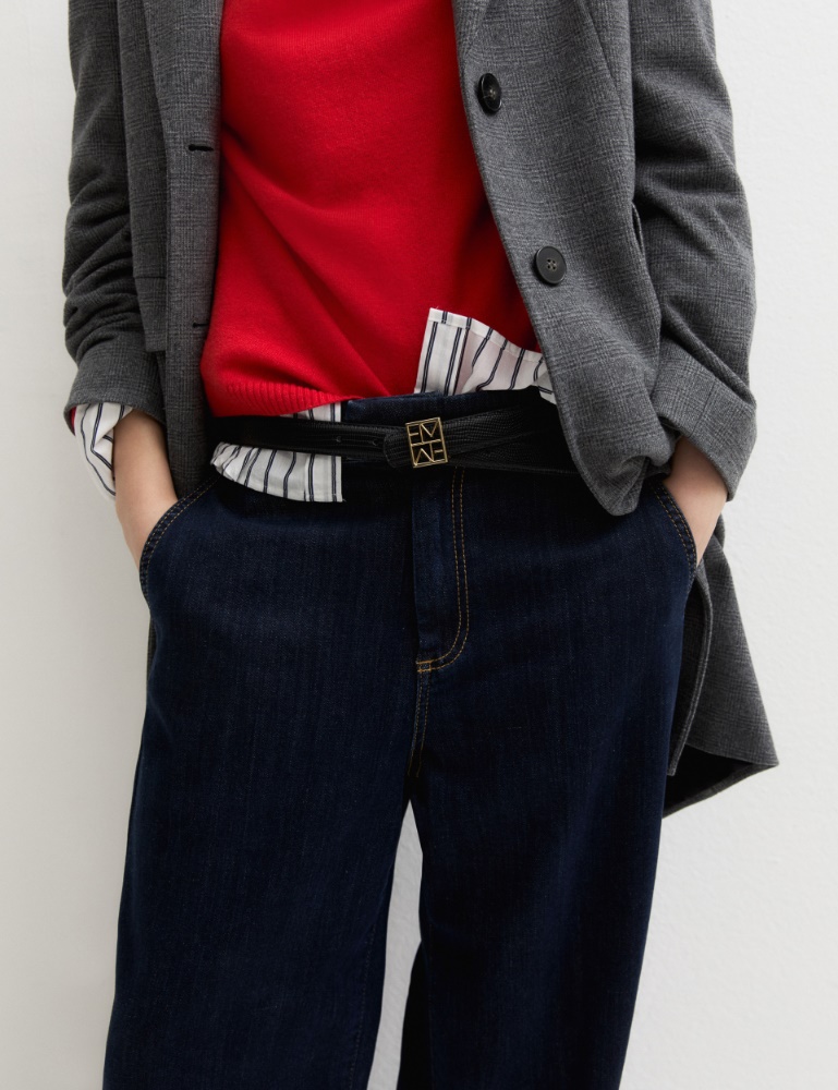 Reversible Emmegram buckle belt - BLACK