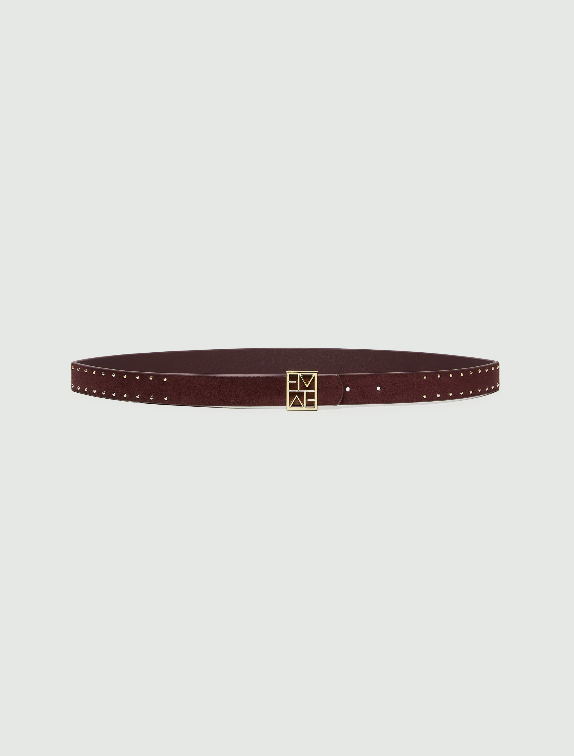 Reversible belt with gold-finish Emmegram buckle - BORDEAUX - Emme - 2