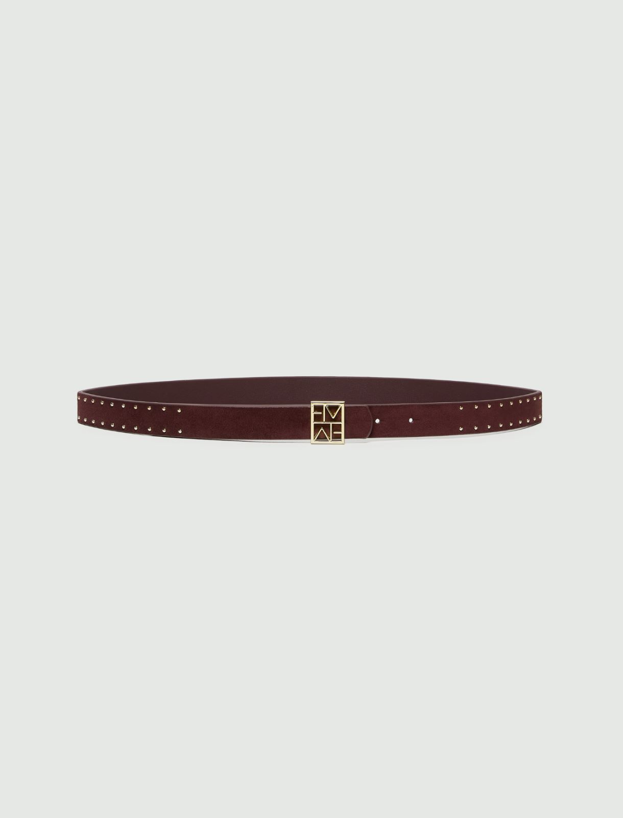 Reversible belt with gold-finish Emmegram buckle - BORDEAUX - Emme - 2