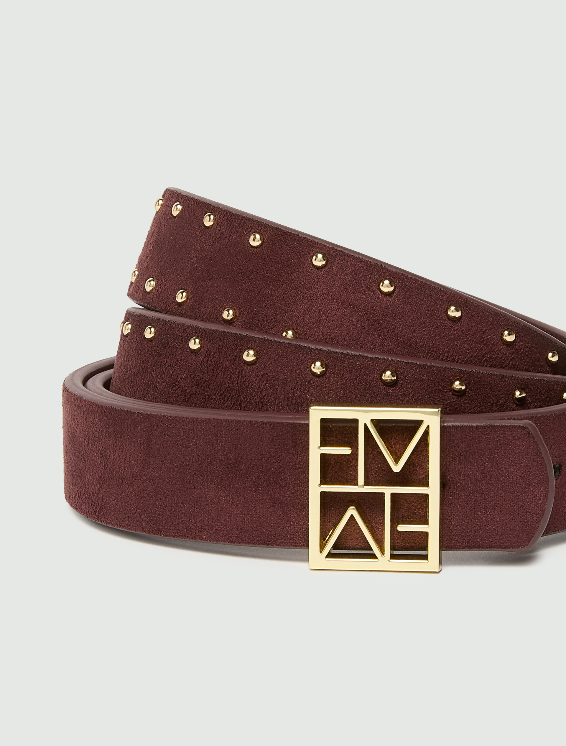 Reversible belt with gold-finish Emmegram buckle - BORDEAUX - Emme - 3