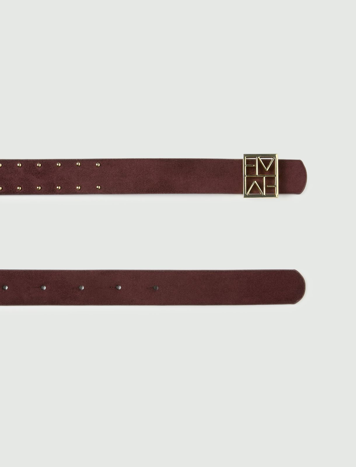 Reversible belt with gold-finish Emmegram buckle - BORDEAUX - Emme - 4