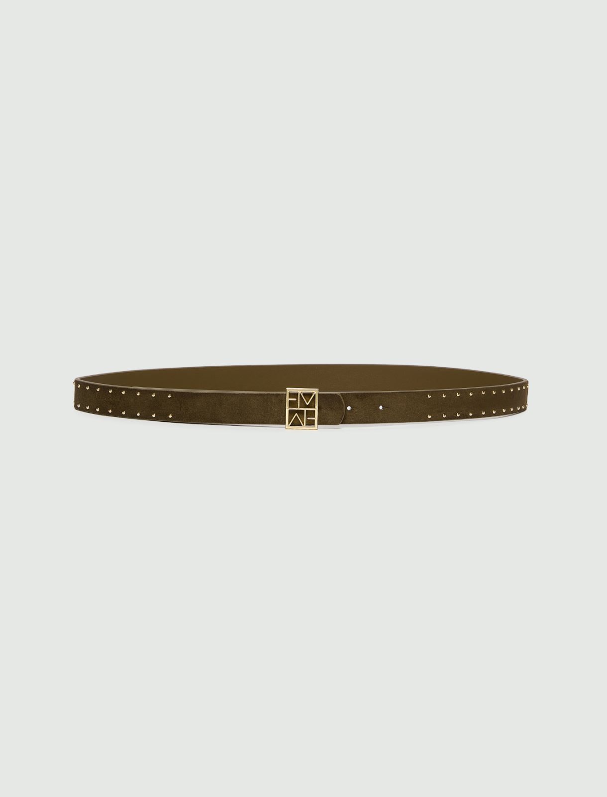 Reversible belt with gold-finish Emmegram buckle - DARK OLIVE-GREEN - Emme - 2
