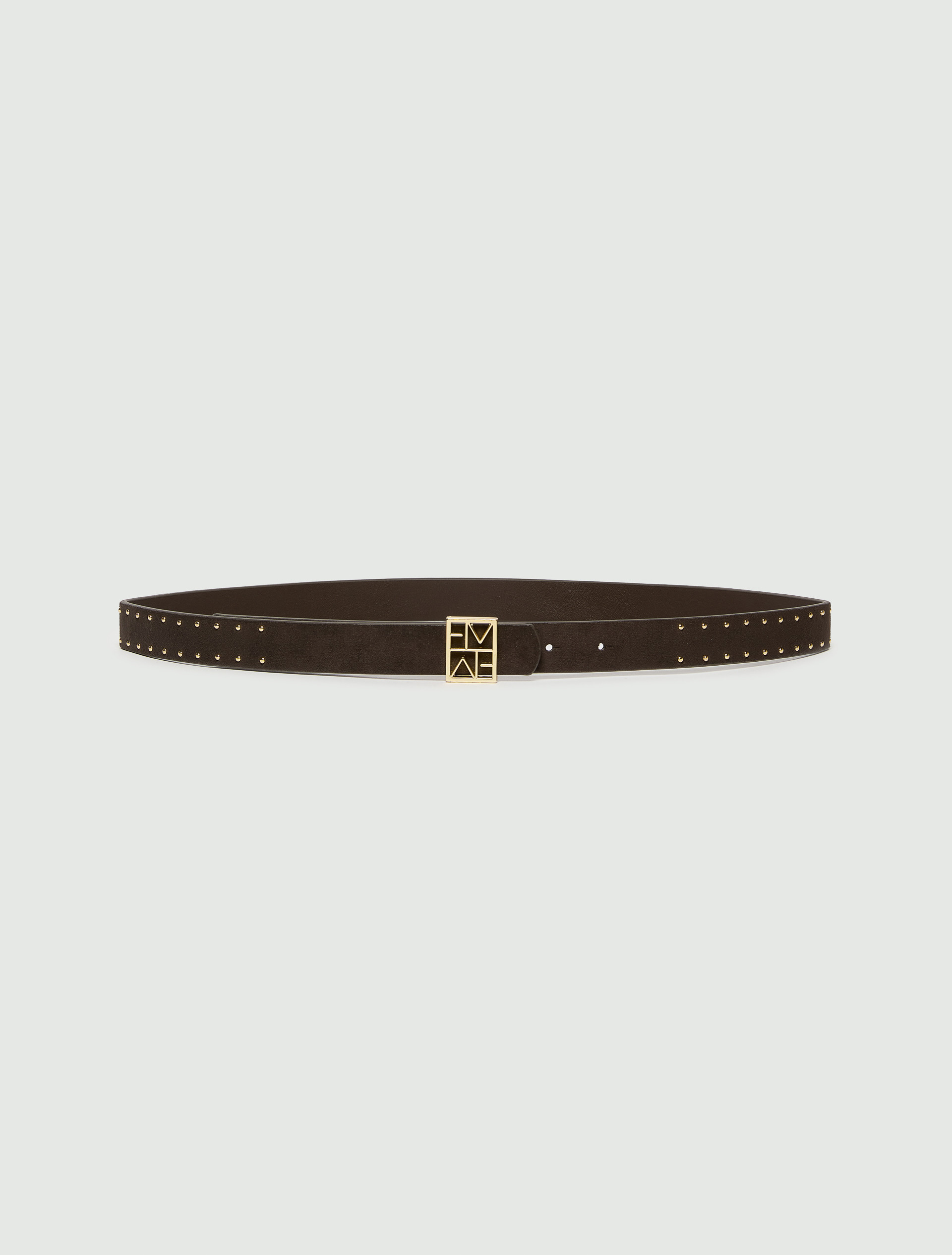 Reversible belt with gold-finish Emmegram buckle - BROWN - Emme - 2