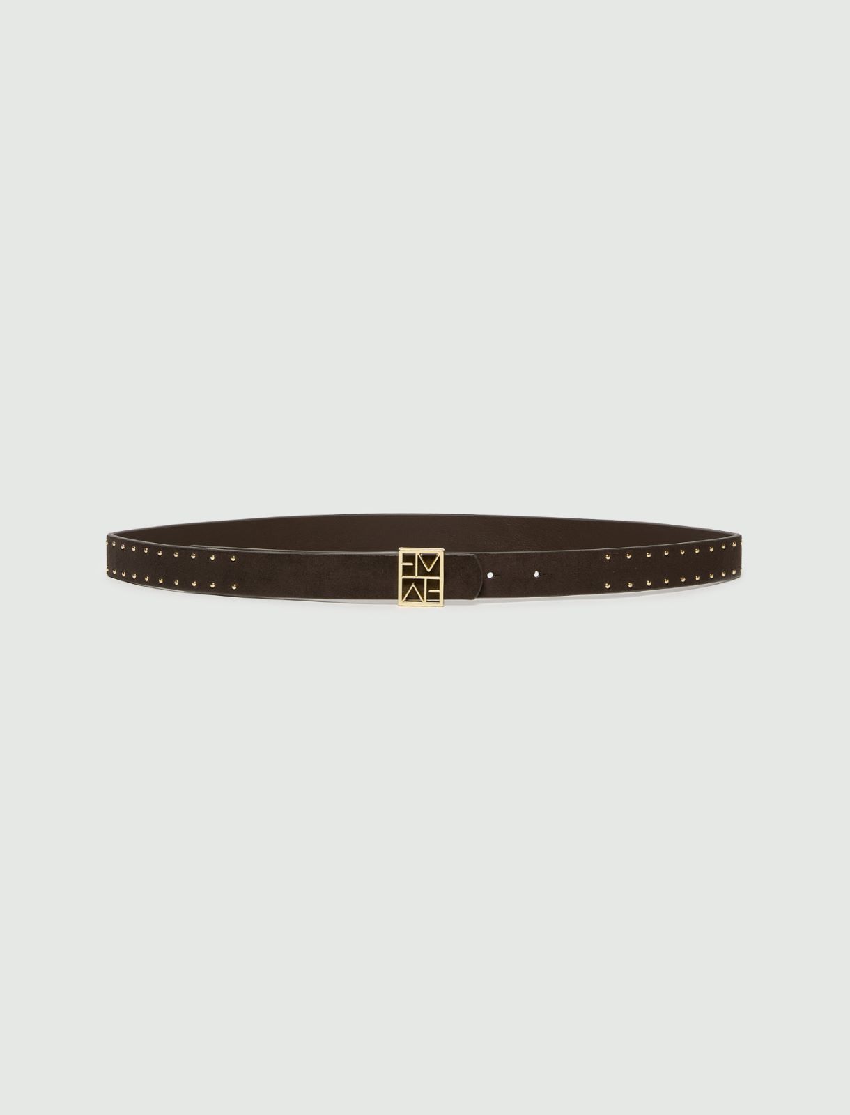 Reversible belt with gold-finish Emmegram buckle - BROWN - Emme - 2