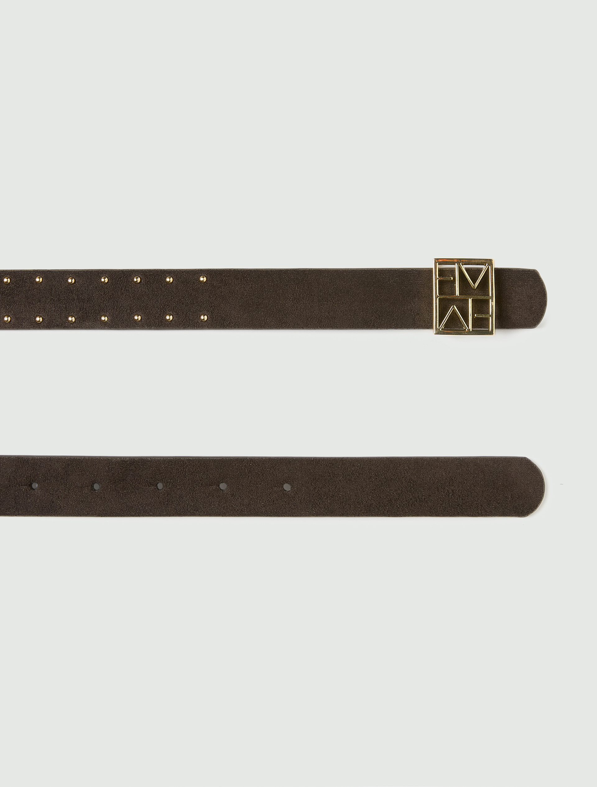 Reversible belt with gold-finish Emmegram buckle - BROWN - Emme - 4