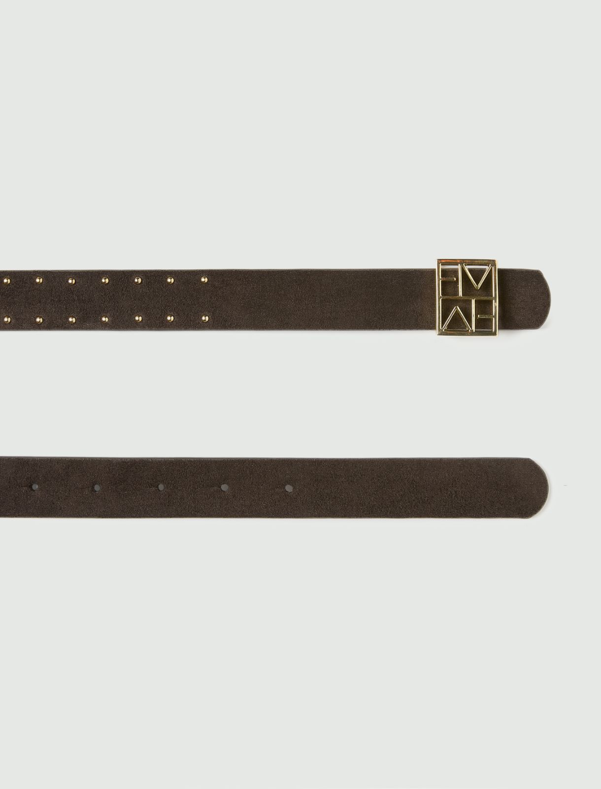 Reversible belt with gold-finish Emmegram buckle - BROWN - Emme - 4